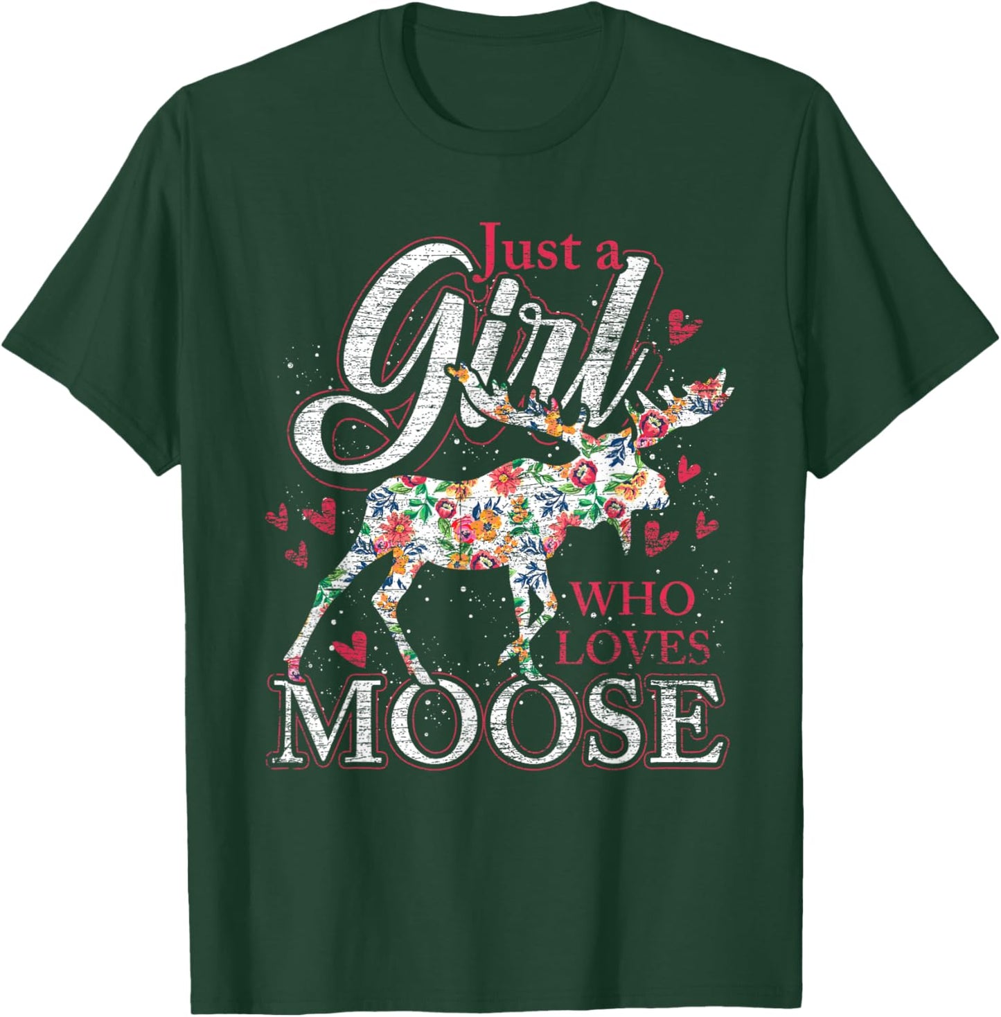 Nur EIN Mädchen das Elche liebt Sweden Animal Vintage Elk T-Shirt - T-Shirt | Forest