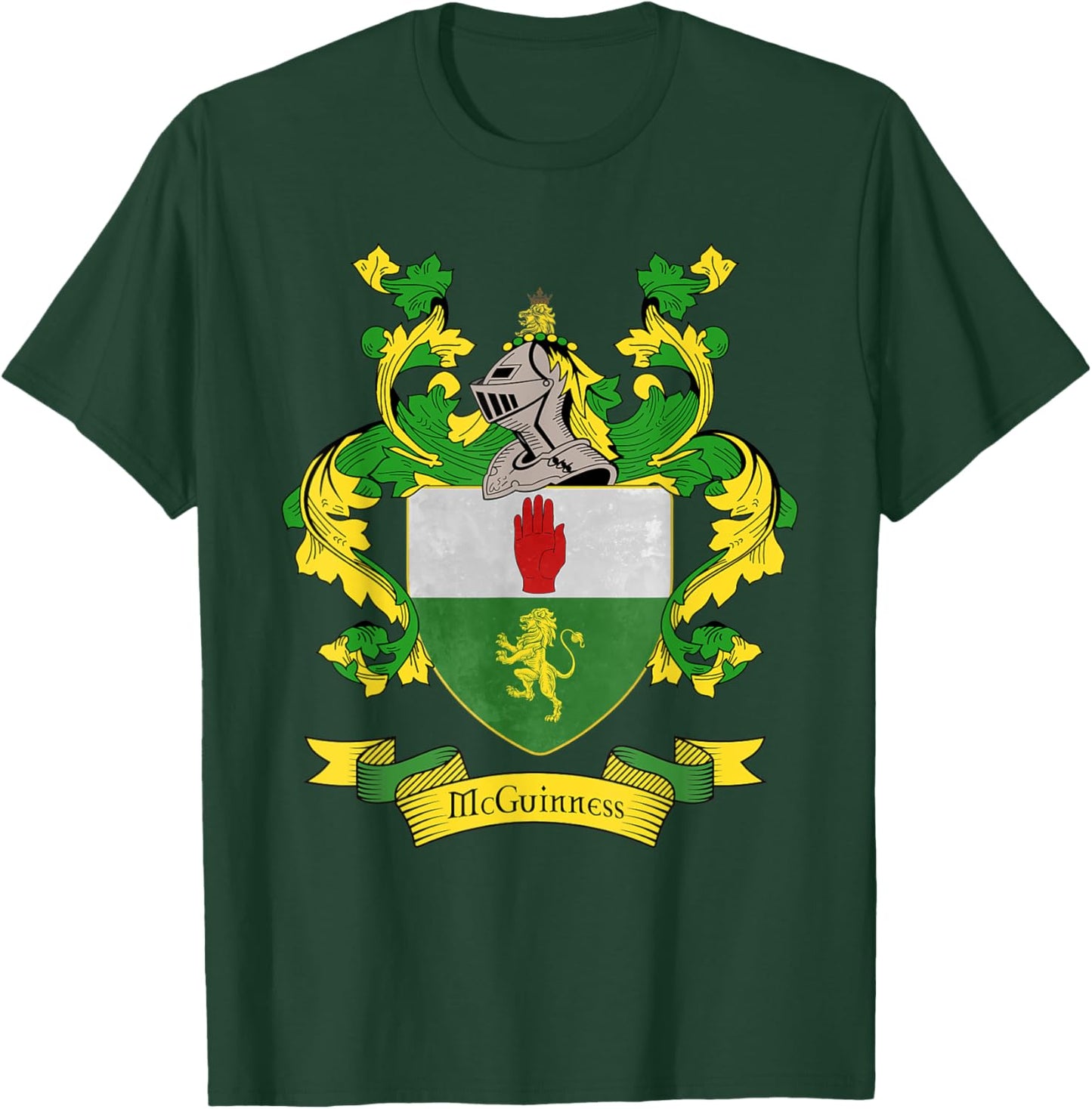 McGuinness Coat of Arms | McGuinness Surname Family Crest T-Shirt - T-Shirt | Forest