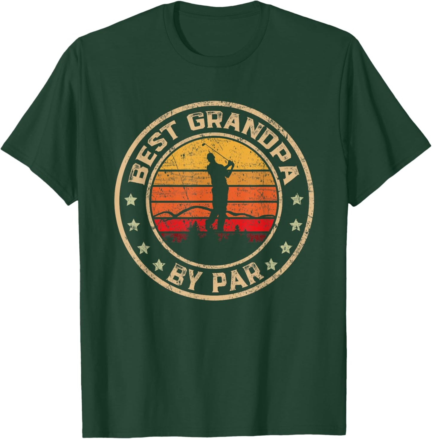 Best Grandpa By Par Father's Day Golf Golfing T-Shirt - T-Shirt | Forest