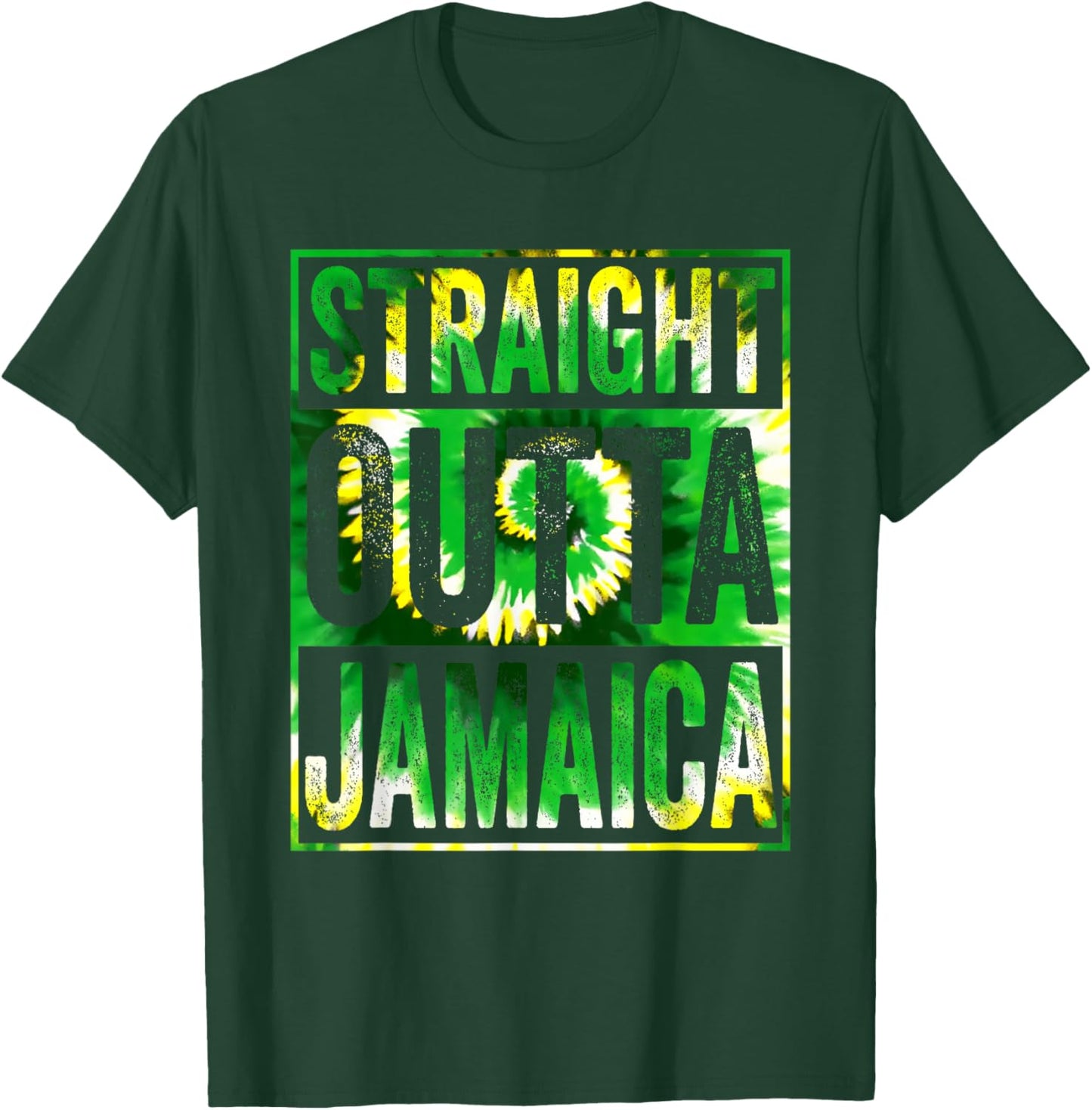 Straight Outta Jamaica Girls Trip 2022 Weddin Party Tie Dye T-Shirt - T-Shirt | Forest