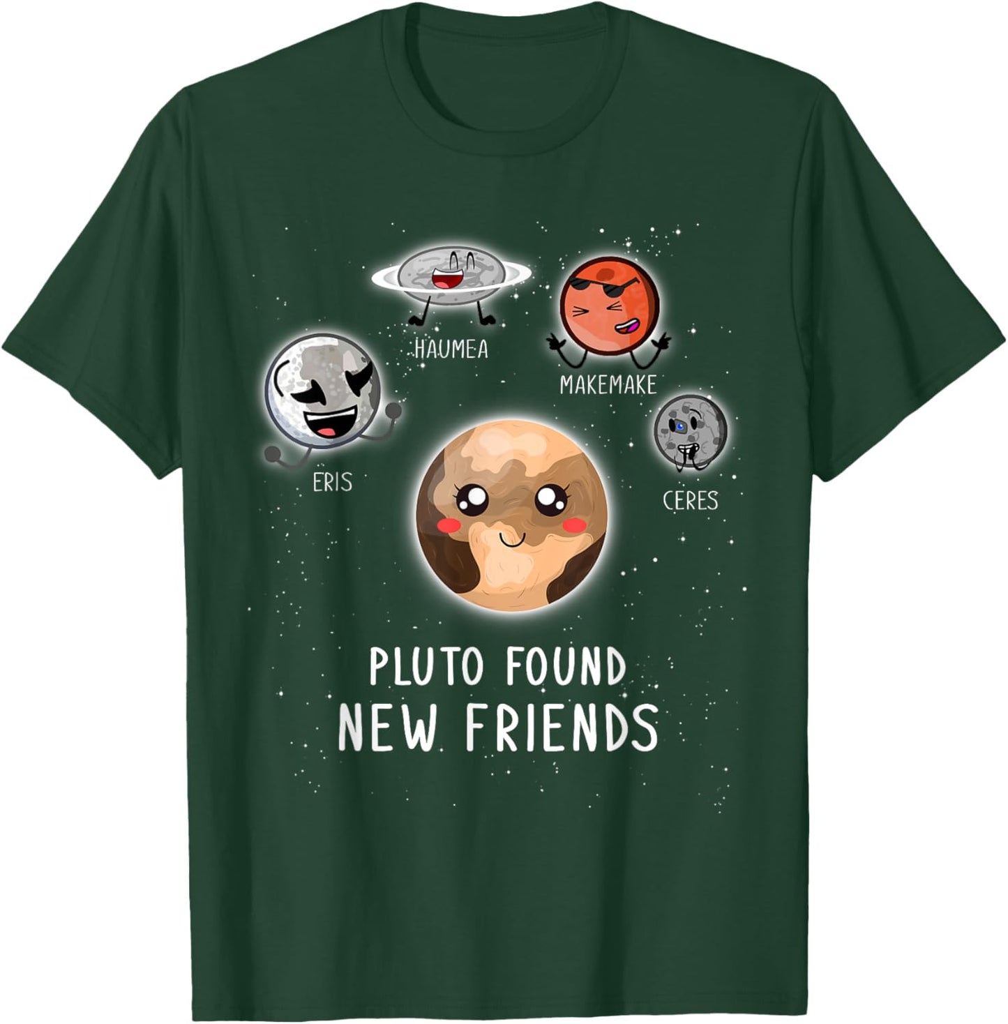 Pluto Found New Friend Planet Face T-Shirt - T-Shirt | Forest