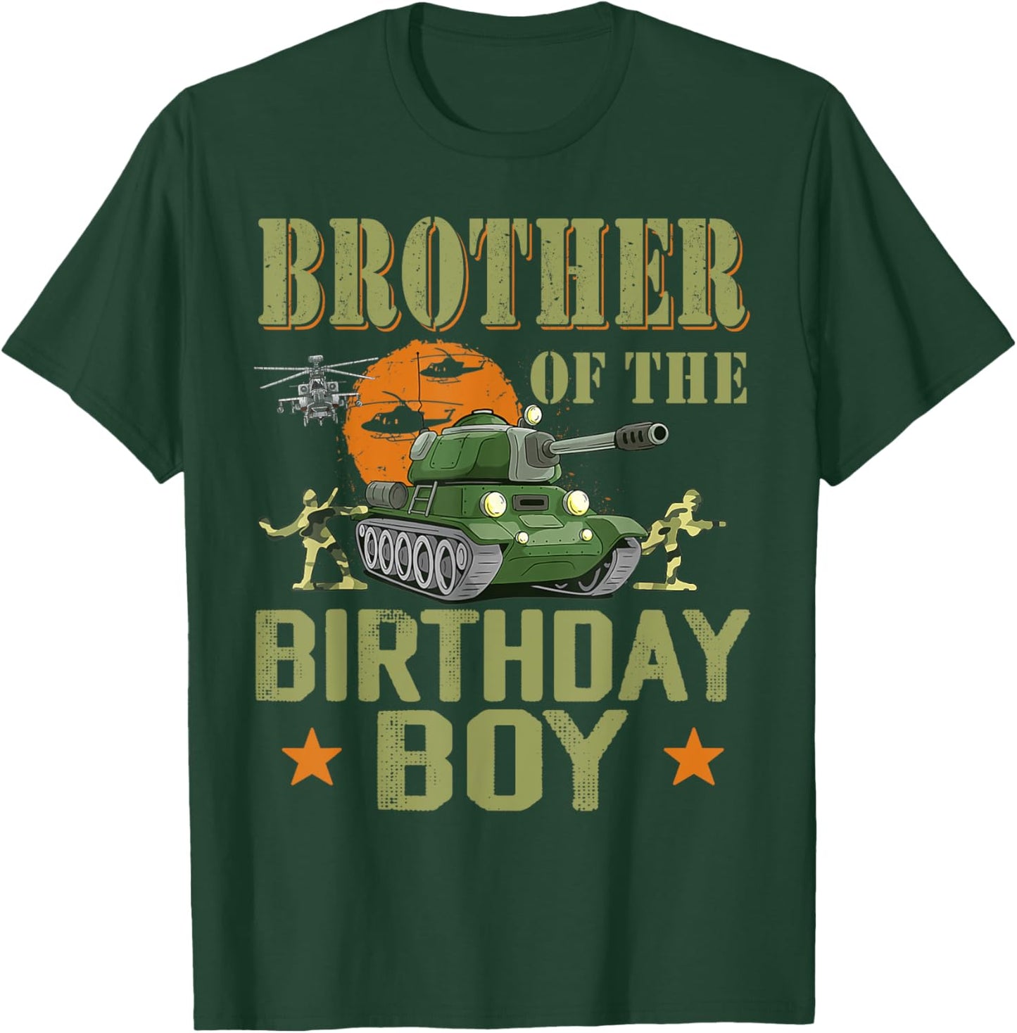 Brother Of The Birthday Boy Army Party Birthday Family T-Shirt - T-Shirt | Forest