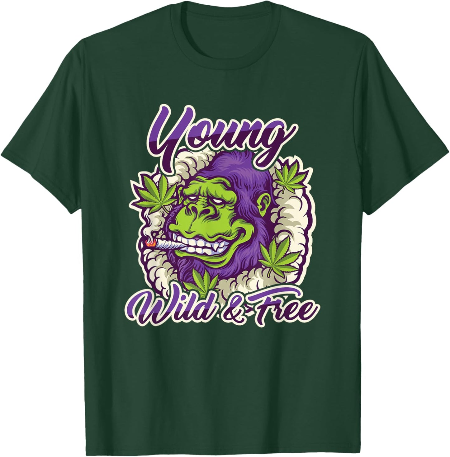 Jung Wild Free Ganja Smoker Tiffer Boats Monkey Gift T-Shirt - T-Shirt | Forest