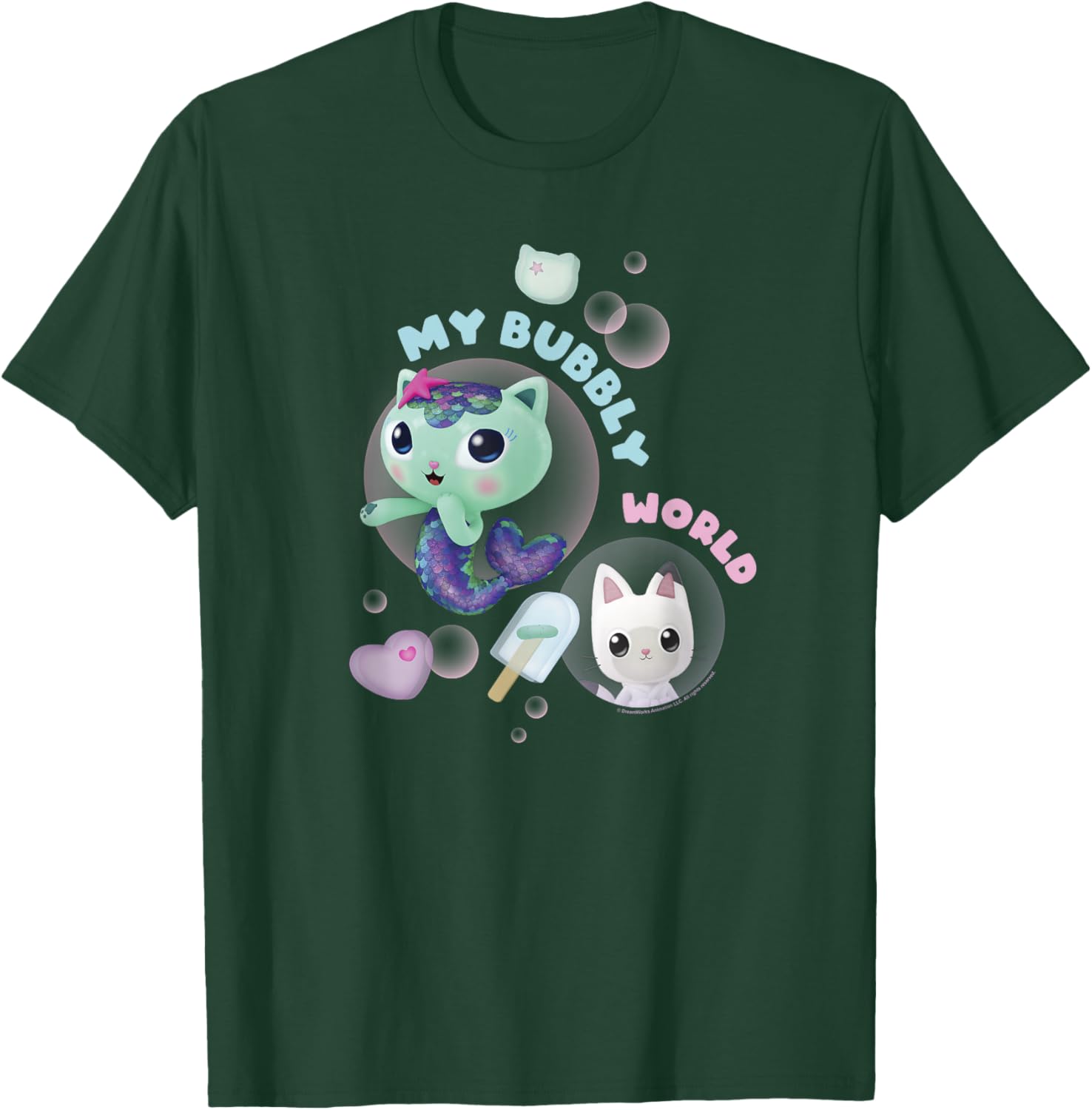 Gabby's Dollhouse MerCat and Pandy Bubbly World T-Shirt - T-Shirt | Forest