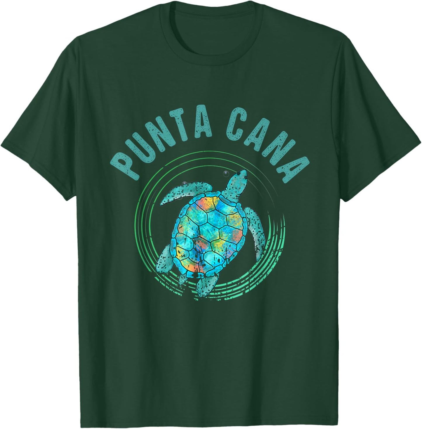 Punta Cana 2022 Beach Design/Sea Turtle Illustration Gift T-Shirt - T-Shirt | Forest