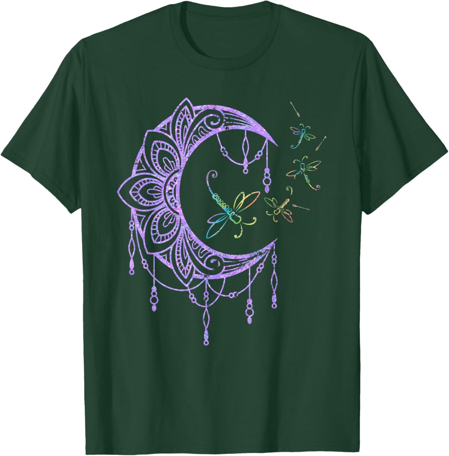 Hippie Nature Forest Insect Moon Gift Wildlife Dragonfly T-Shirt - T-Shirt | Forest