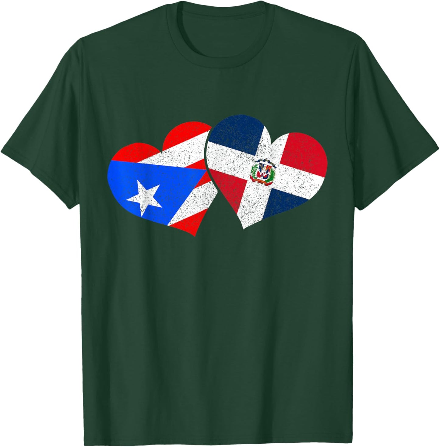 Puerto Rico & Dominican Republic Pride Puerto Rican Flag T-Shirt - T-Shirt | Forest
