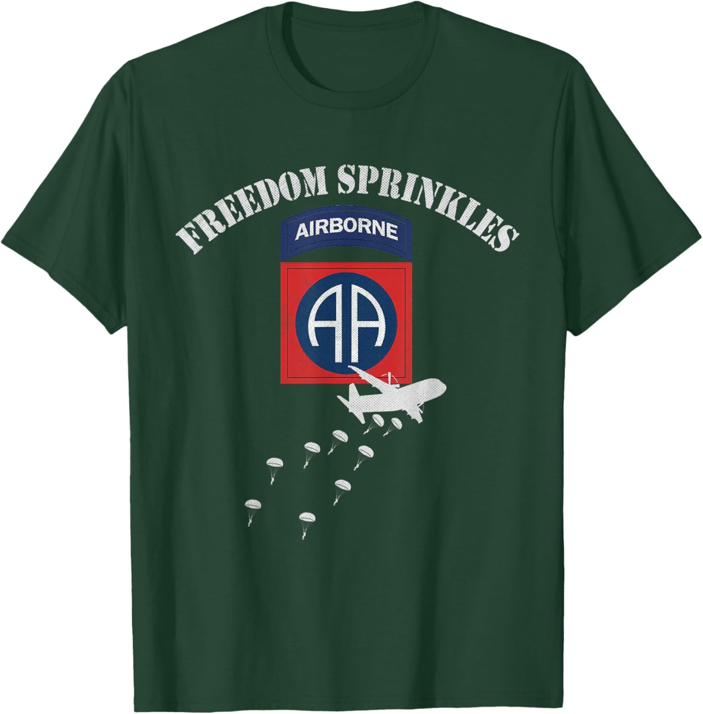 Proud U.S. 82nd Airborne Veterans Day Gifts 82nd Airborne Division Paratrooper Veteran Freedom Sprinkles Black 3X-Large -Adults Short Sleeve T-Shirt - T-Shirt | Forest