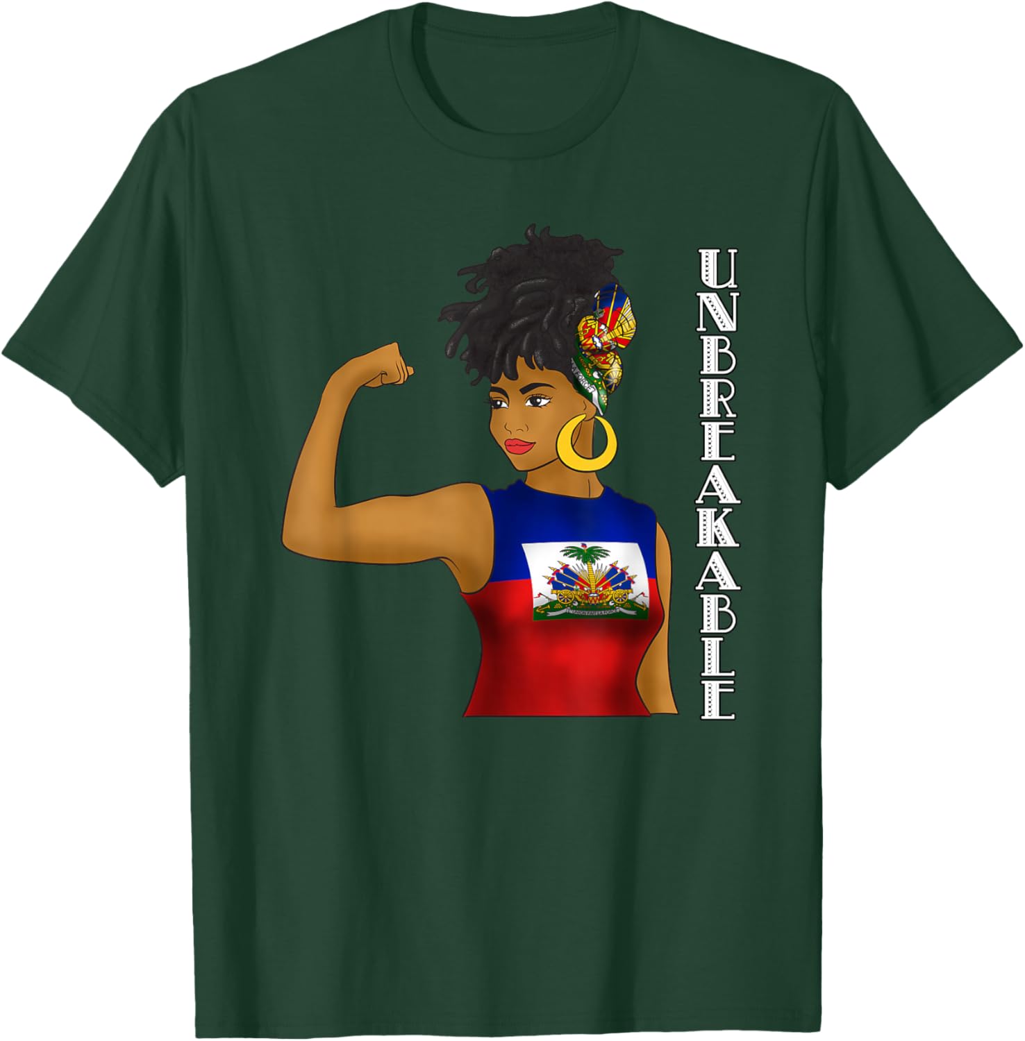 Haiti Haitian Flag Day Proud Ayiti Woman Unbreakable T-Shirt - T-Shirt | Forest