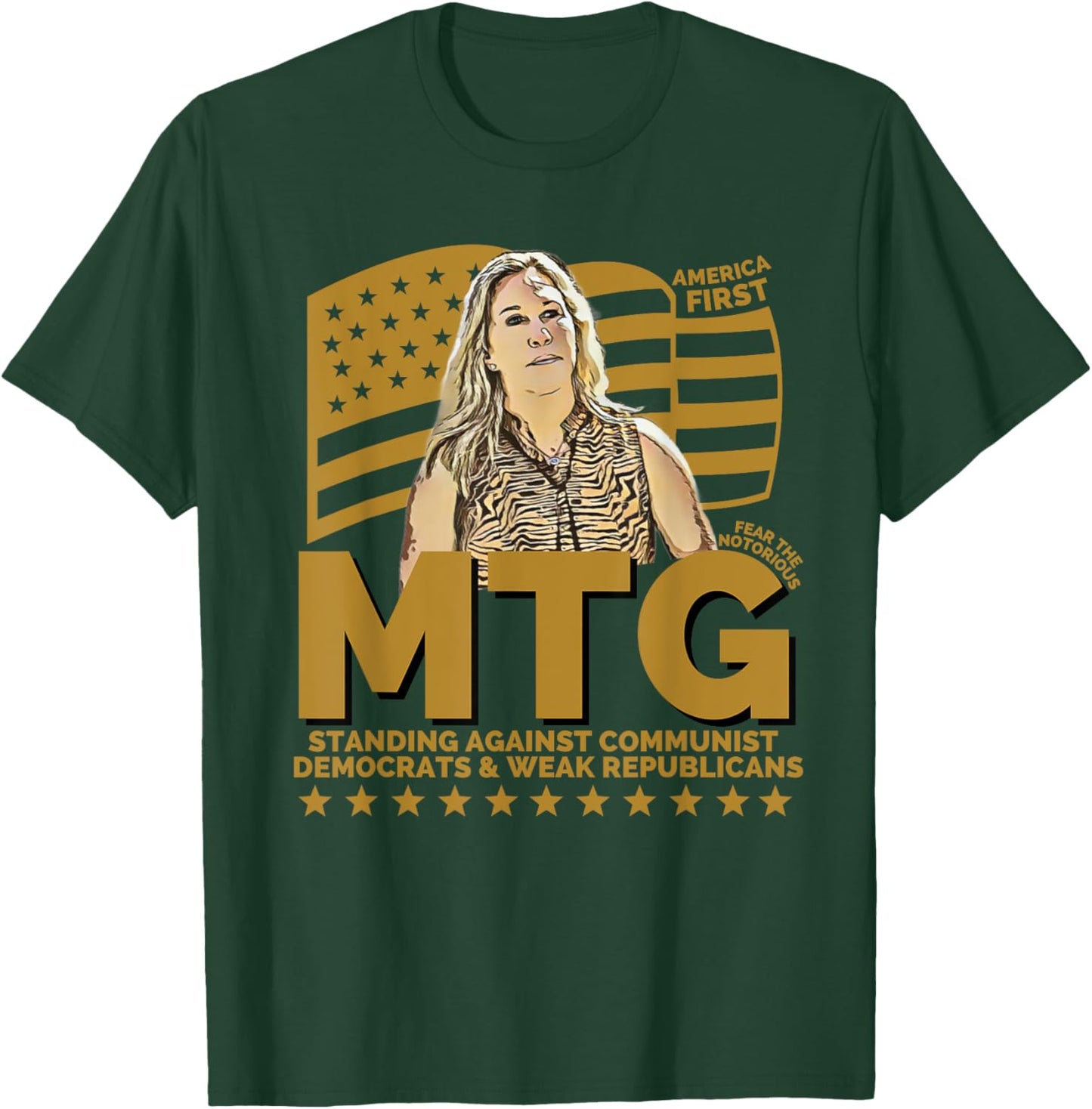 Marjorie Taylor Greene MTG America First T-Shirt - T-Shirt | Forest