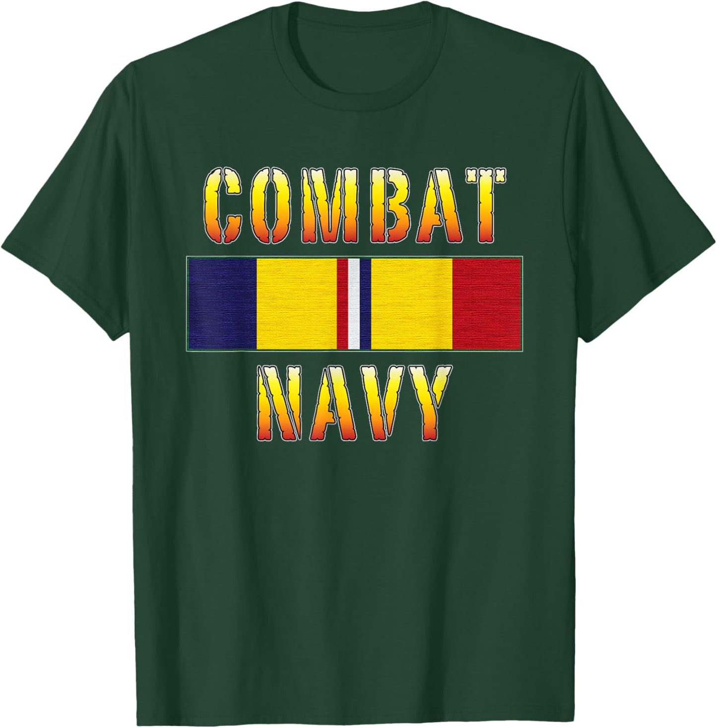 Combat Action Ribbon Us Navy T-Shirt - T-Shirt | Forest