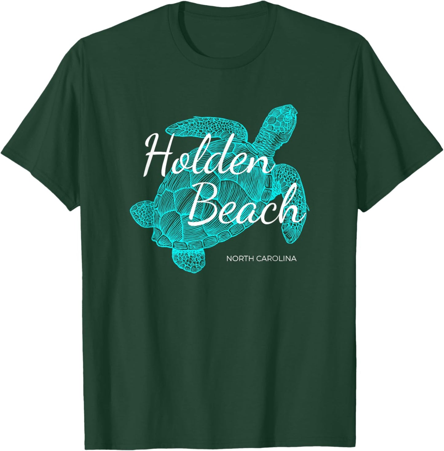 Holden Beach North Carolina Vacation With A Turtle Graphic T-Shirt - T-Shirt | Forest