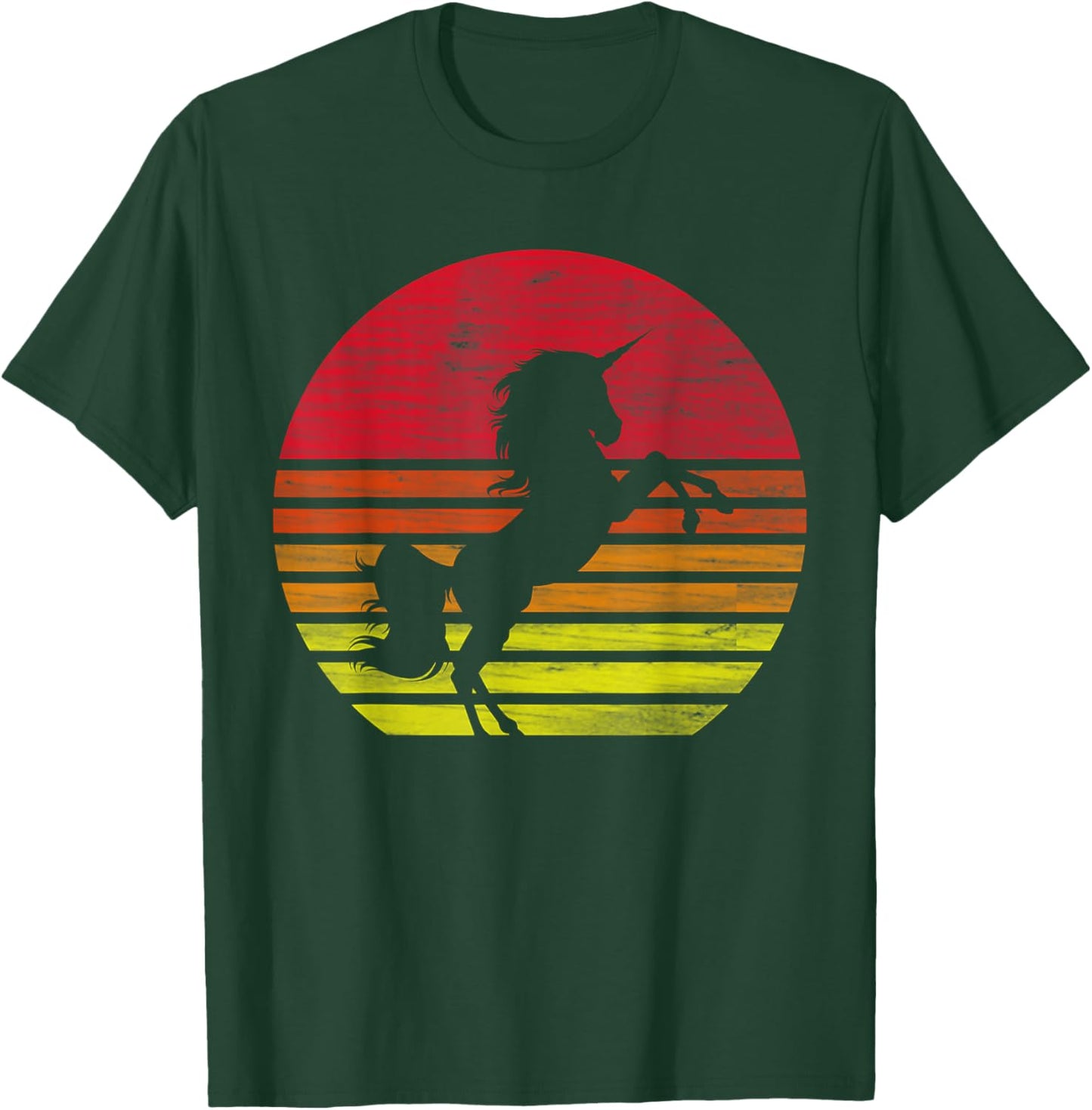 Einhrner Geschenke Retro Unicorn Silhouette - -Adults, Black, Small T-Shirt - T-Shirt | Forest