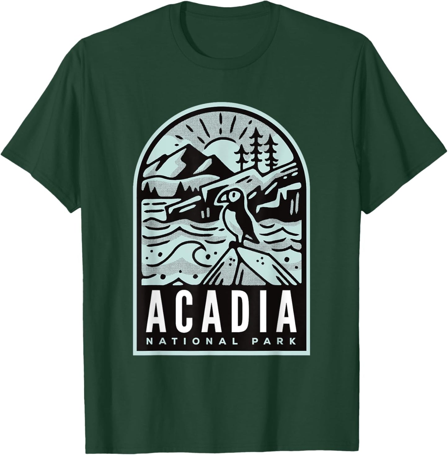 Acadia National Park Vintage Puffin T-Shirt - T-Shirt | Forest