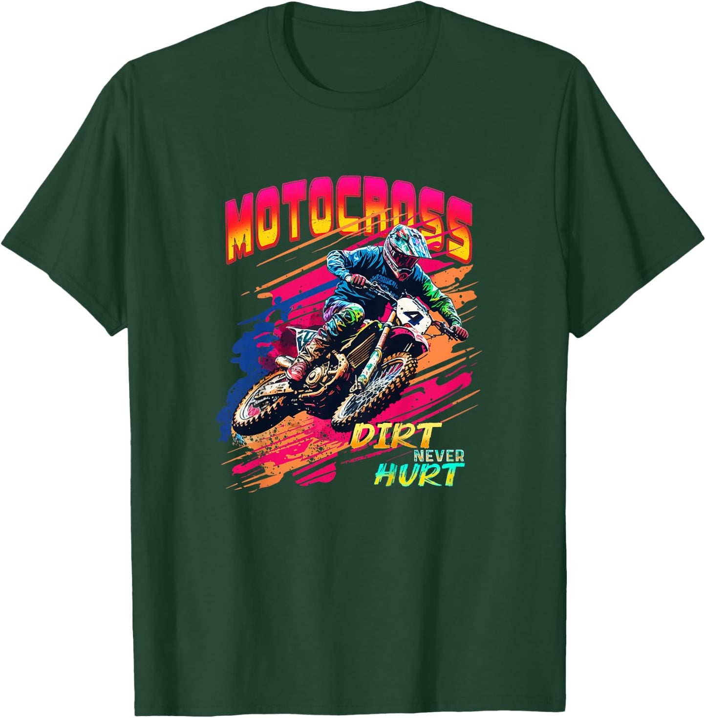 Motocross Supercross Race Dirt Bike Racing Dirt Never Hurt T-Shirt - T-Shirt | Forest
