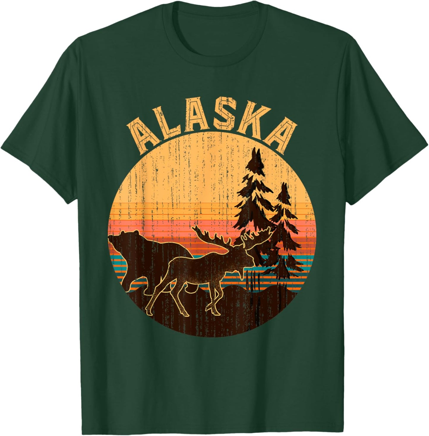 Nature Willdife Bear Moose Alaskan Animal Forest Alaska T-Shirt - T-Shirt | Forest