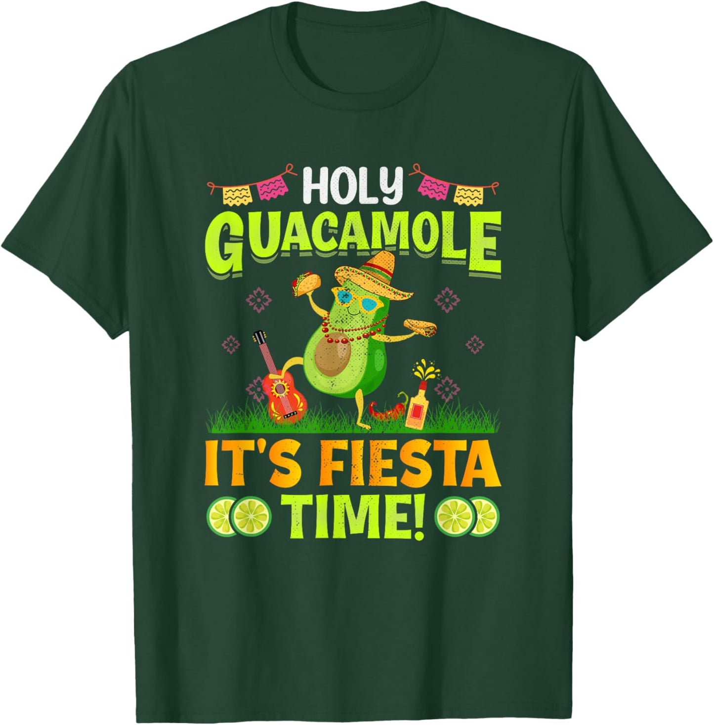 Funny Cinco De Mayo Mexican Holy Guacamole It's Fiesta Time T-Shirt - T-Shirt | Forest