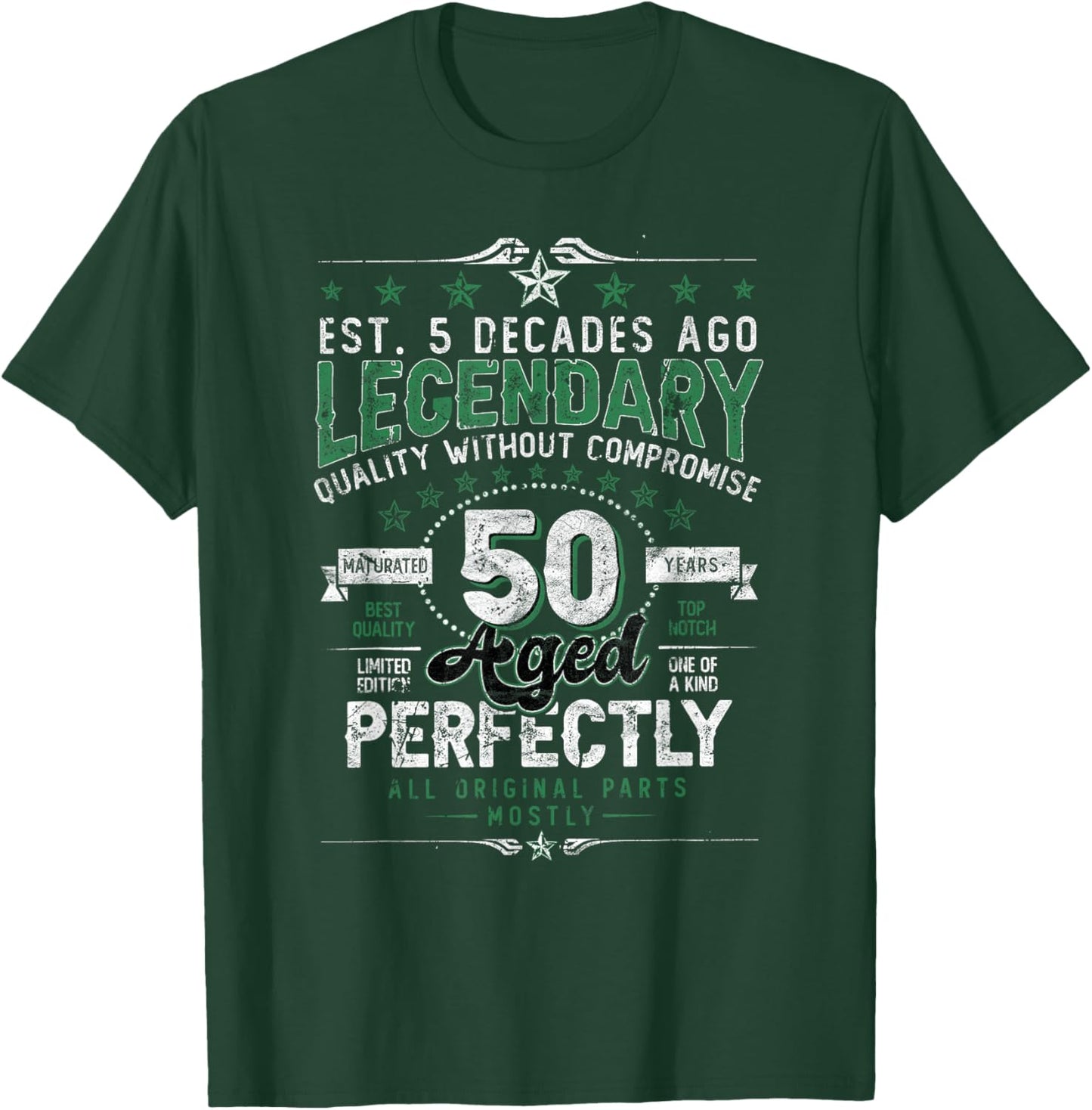 Vintage Legendary 50 Years Old Aged Perfectly 50th Birthday T-Shirt - T-Shirt | Forest