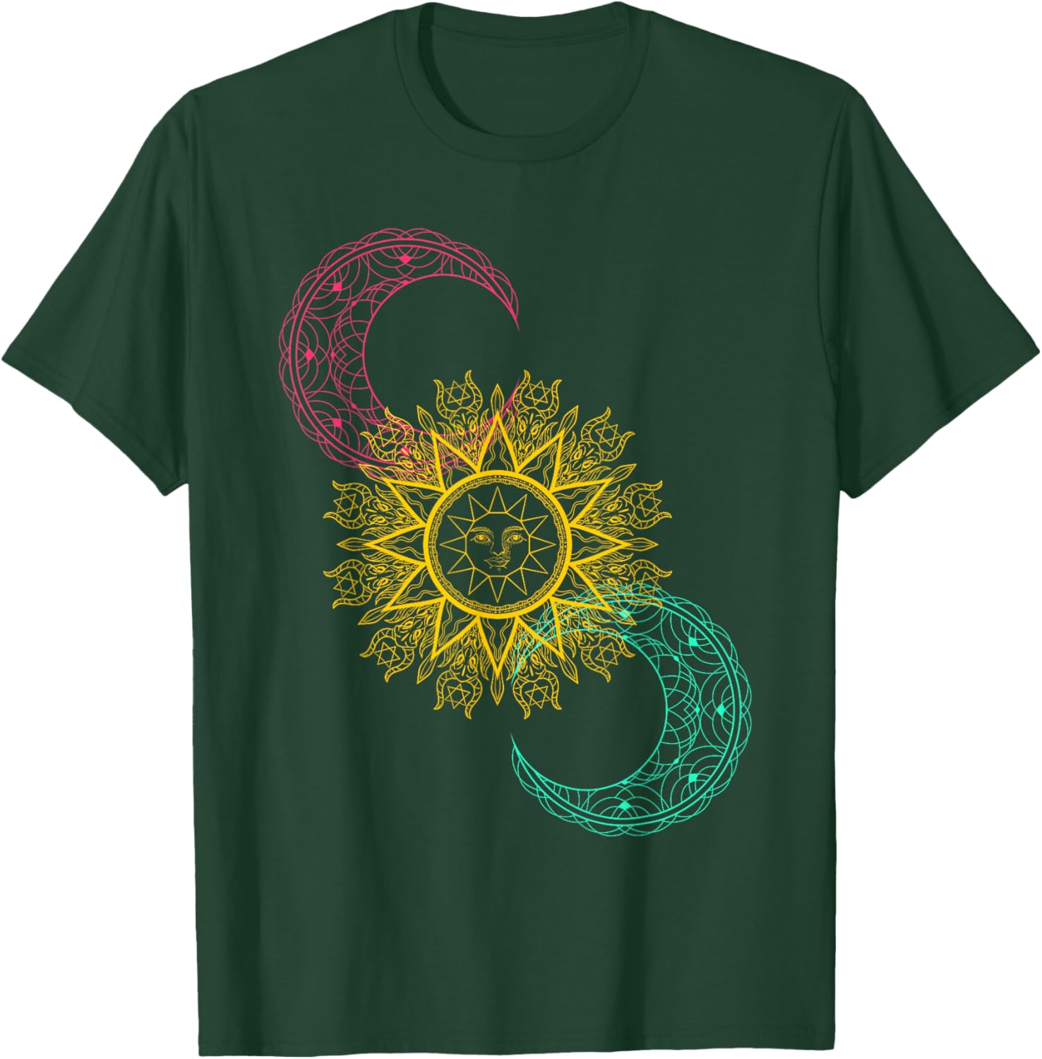 Celestial Bodies Galaxy Sun Moon Stars Outer Space Astronomy T-Shirt - T-Shirt | Forest