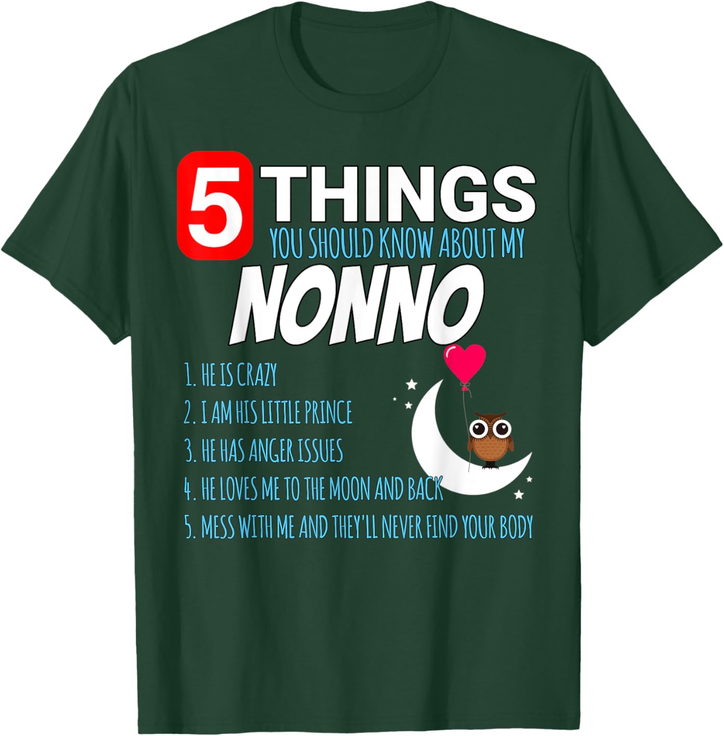 Nonno Proud funny 5 Things you should know about my Grandpa T-Shirt - T-Shirt | Forest