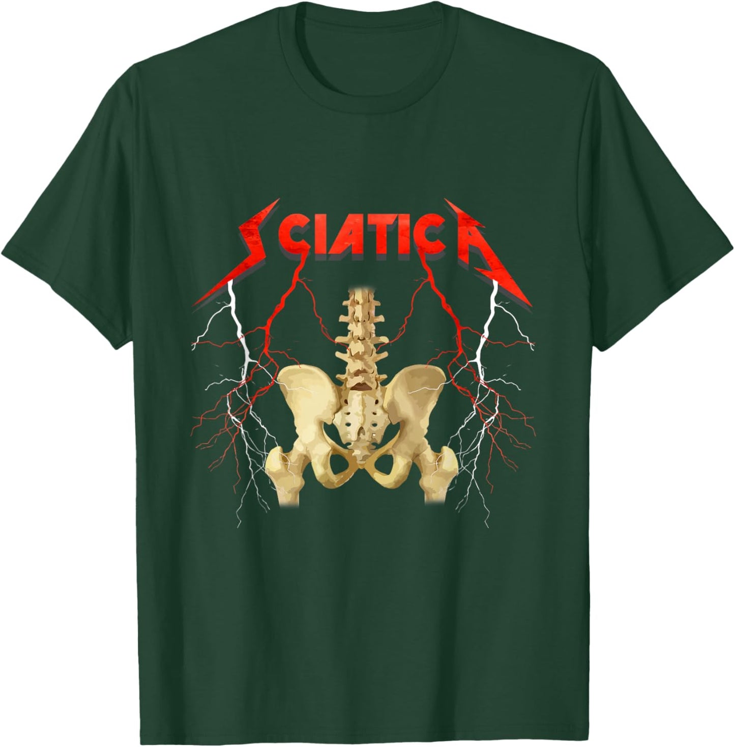 Sciatica Skeleton Nerve Rock Musician Humor T-Shirt - T-Shirt | Forest