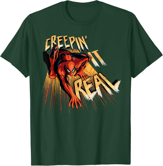 Marvel Super Heroes Spider-Man Creepin’ it Real Halloween T-Shirt - T-Shirt | Forest