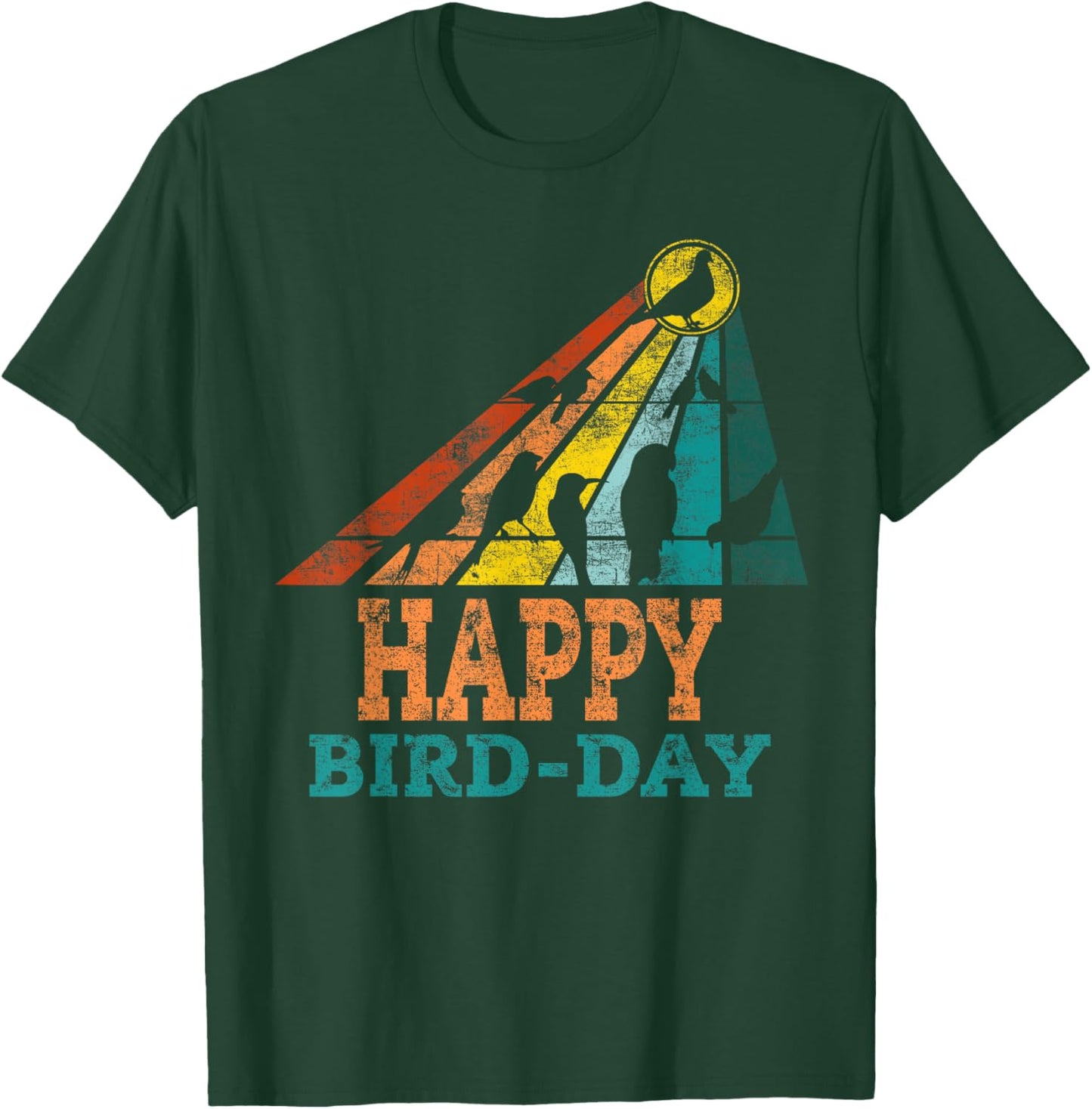 Retro Vintage Bird Watcher Happy Bird Day Funny Birthday T-Shirt - T-Shirt | Forest