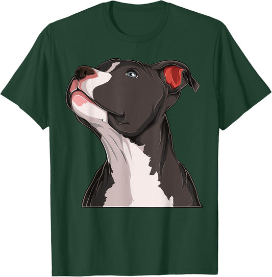 American Pit Bull Pitbull Terrier Dog Head Dog Canine T-Shirt - T-Shirt | Forest