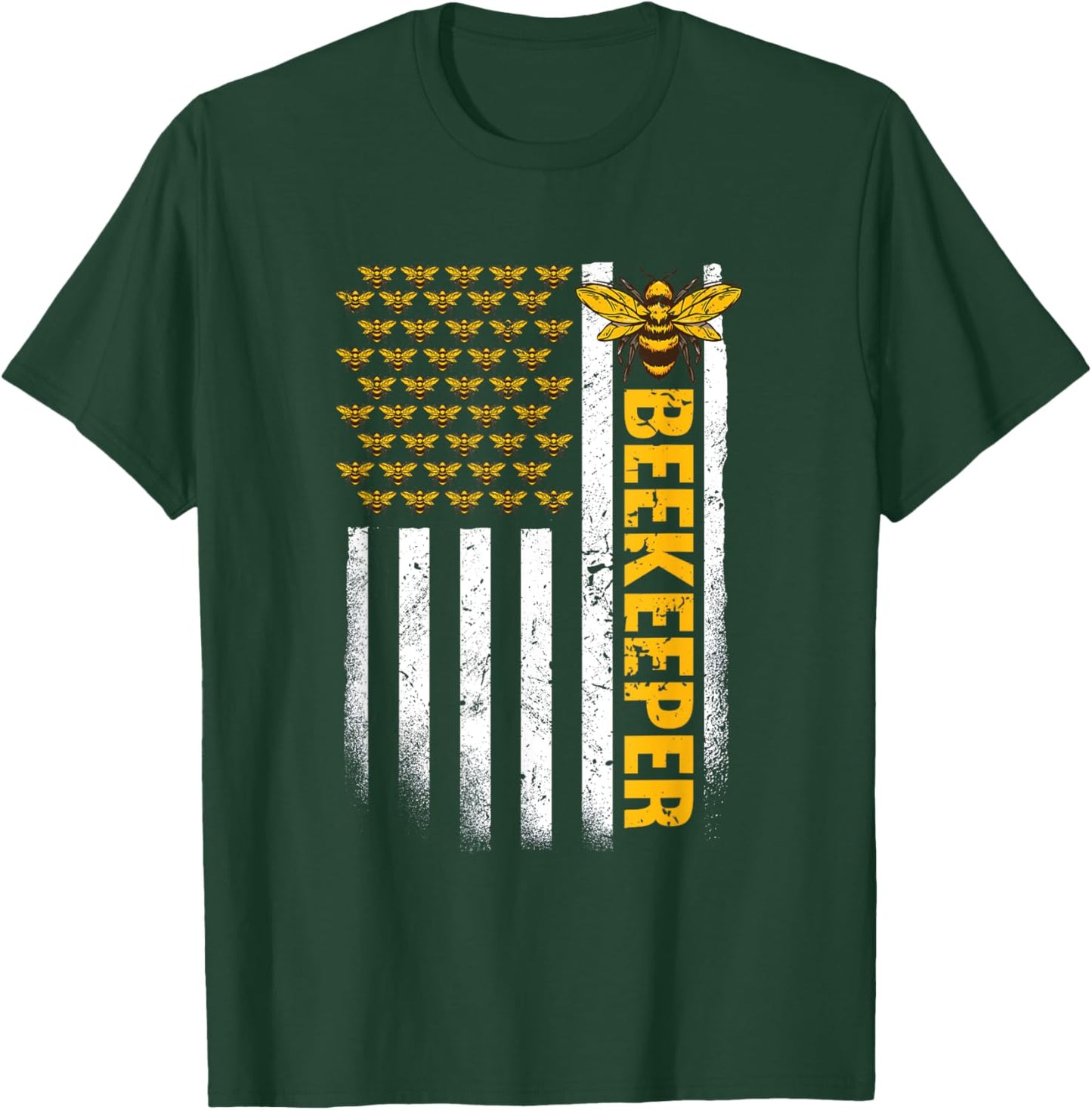 Beekeeper US Flag Beekeeping T-Shirt - T-Shirt | Forest