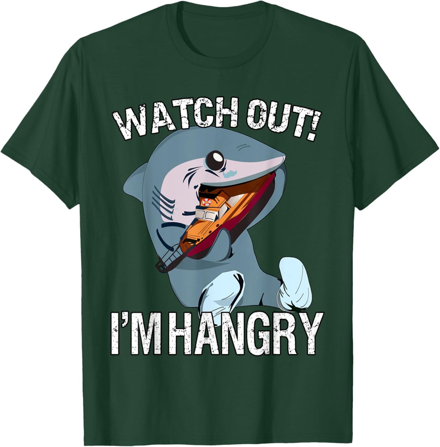 Funny Watch Out! I'm Hangry Cute Hangry Shark T-Shirt - T-Shirt | Forest
