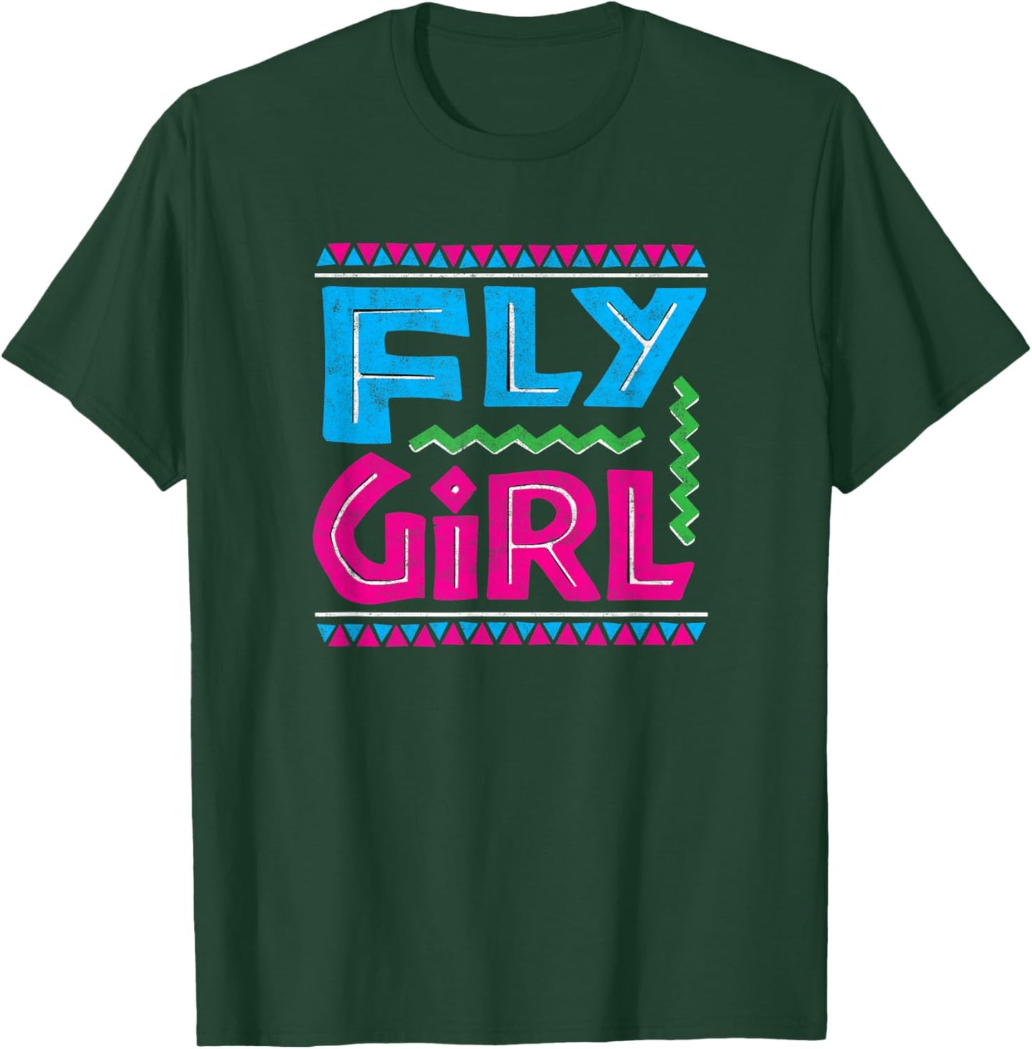 Fly Girl 80s 90s Old School Distressed B-Girl Hip Hop T-Shirt - T-Shirt | Forest