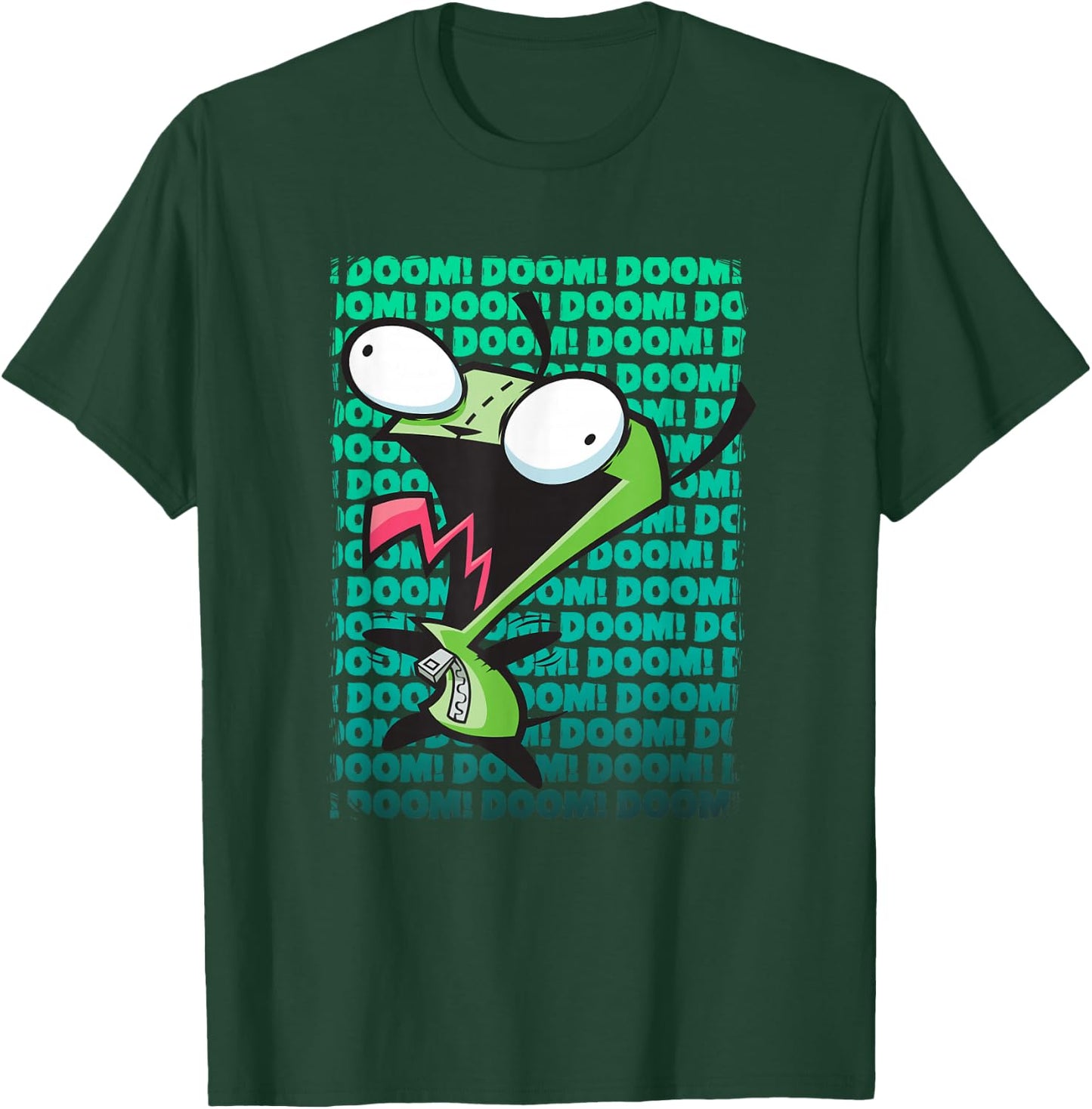 Invader Zim Doom! Doom! Doom! Screaming Gir Gradient Poster T-Shirt - T-Shirt | Forest