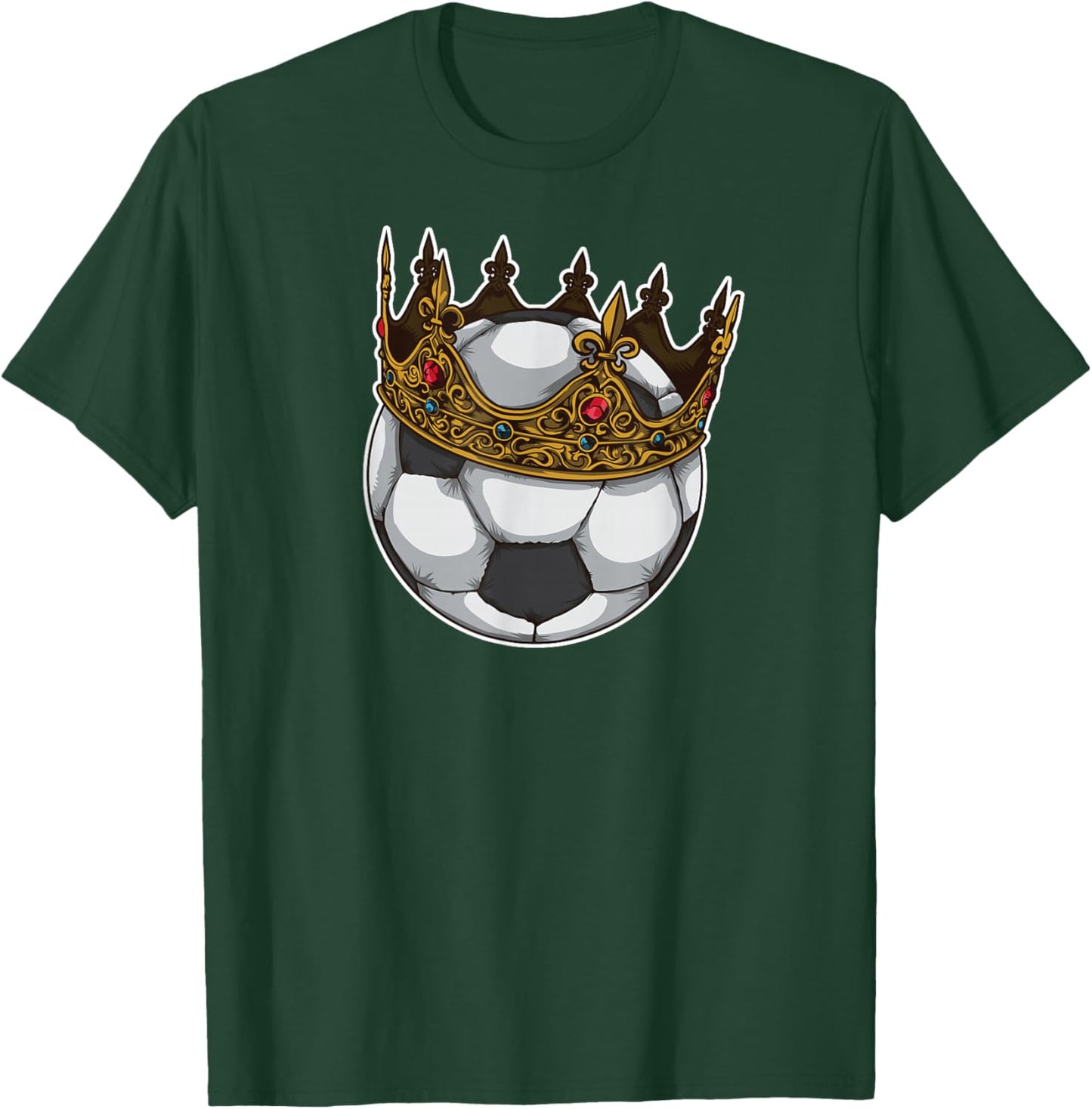 Soccer King Crown Best Player Award Funny T-Shirt - T-Shirt | Forest