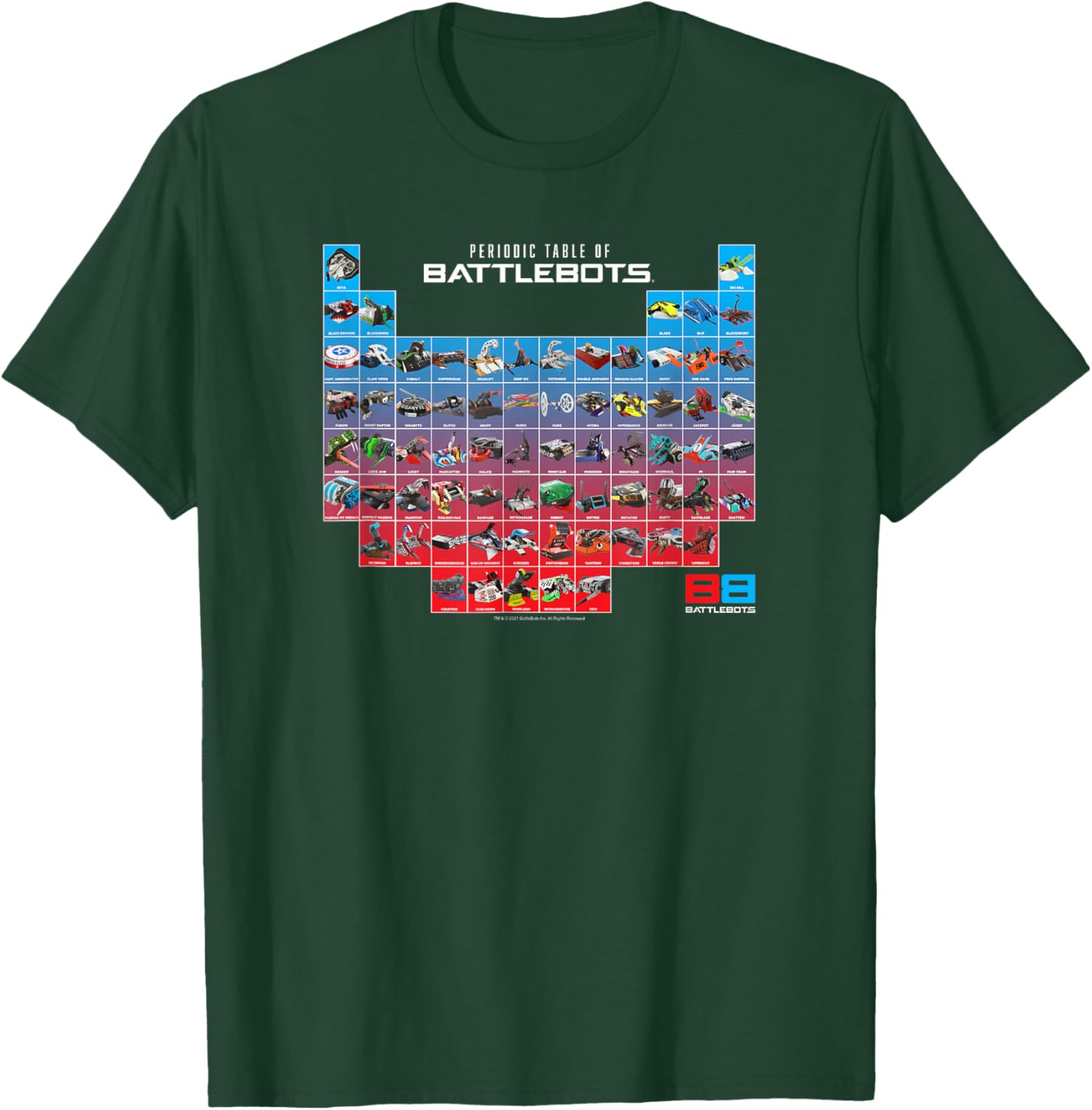 BattleBots Periodic Table of BattleBots Small T-Shirt - T-Shirt | Forest