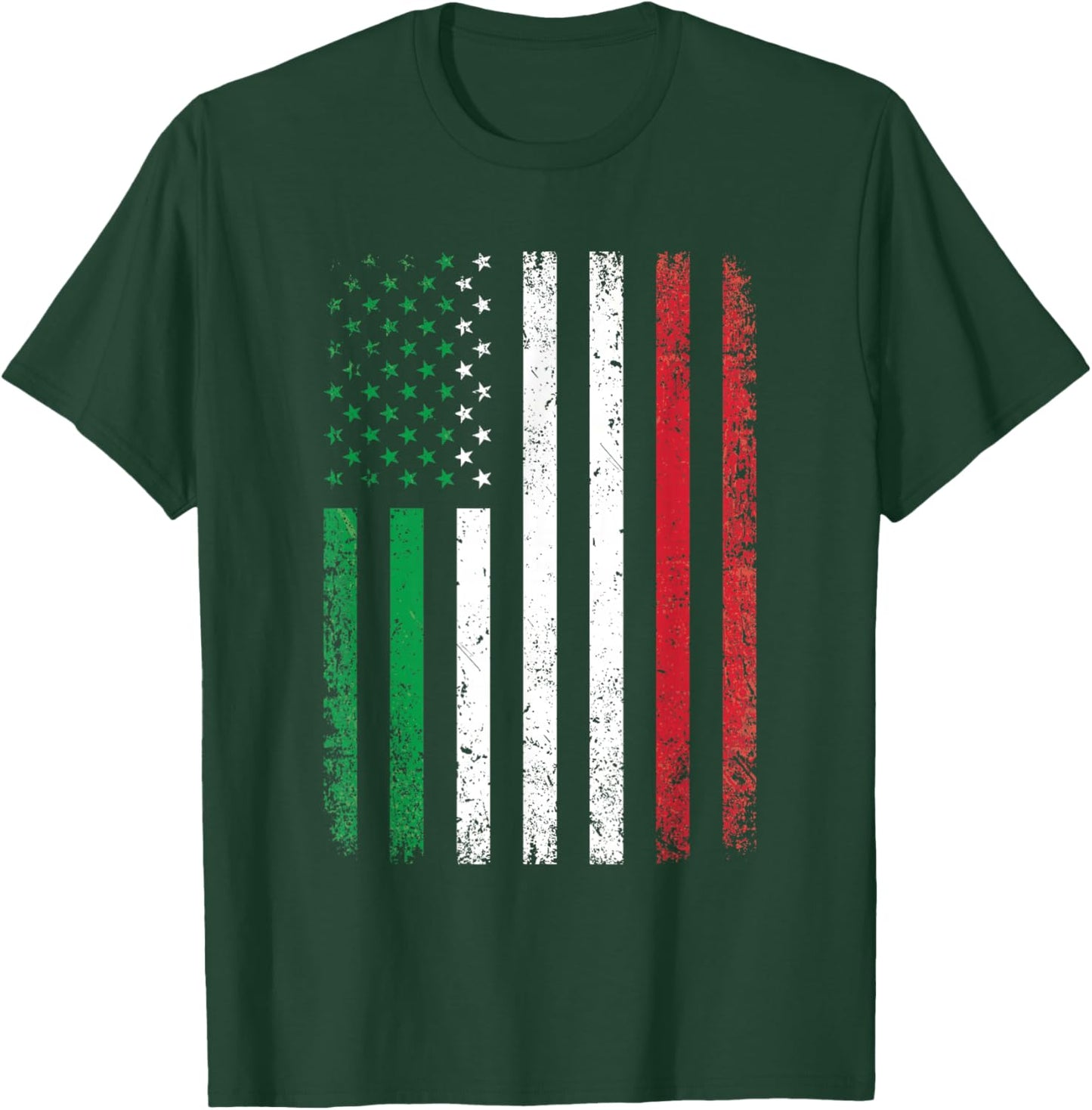 Italy USA Flag 4th of July Patriotic American Italian Flag T-Shirt - T-Shirt | Forest