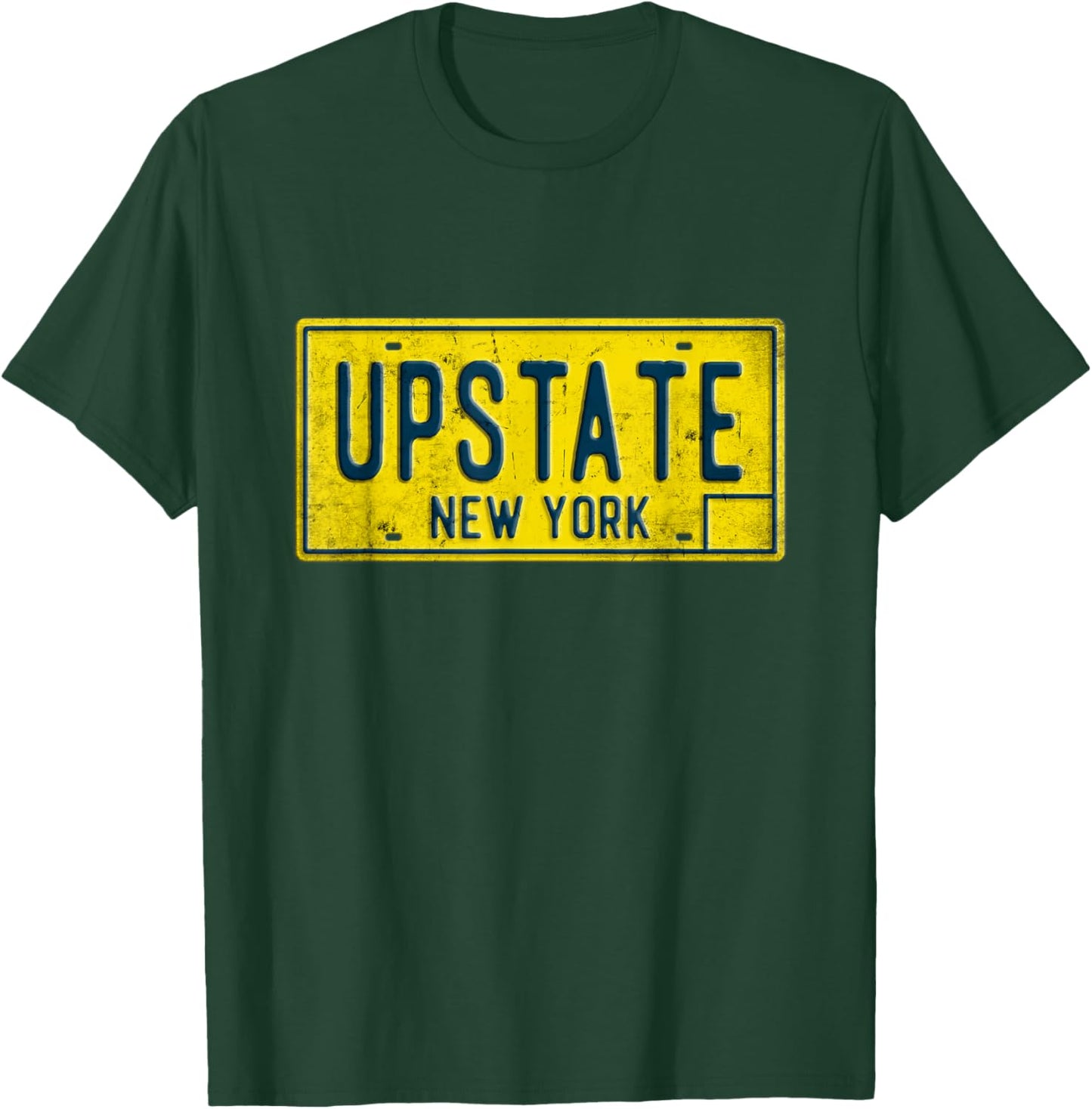 Upstate NY Vintage Retro New York Home Town License Plate T-Shirt - T-Shirt | Forest