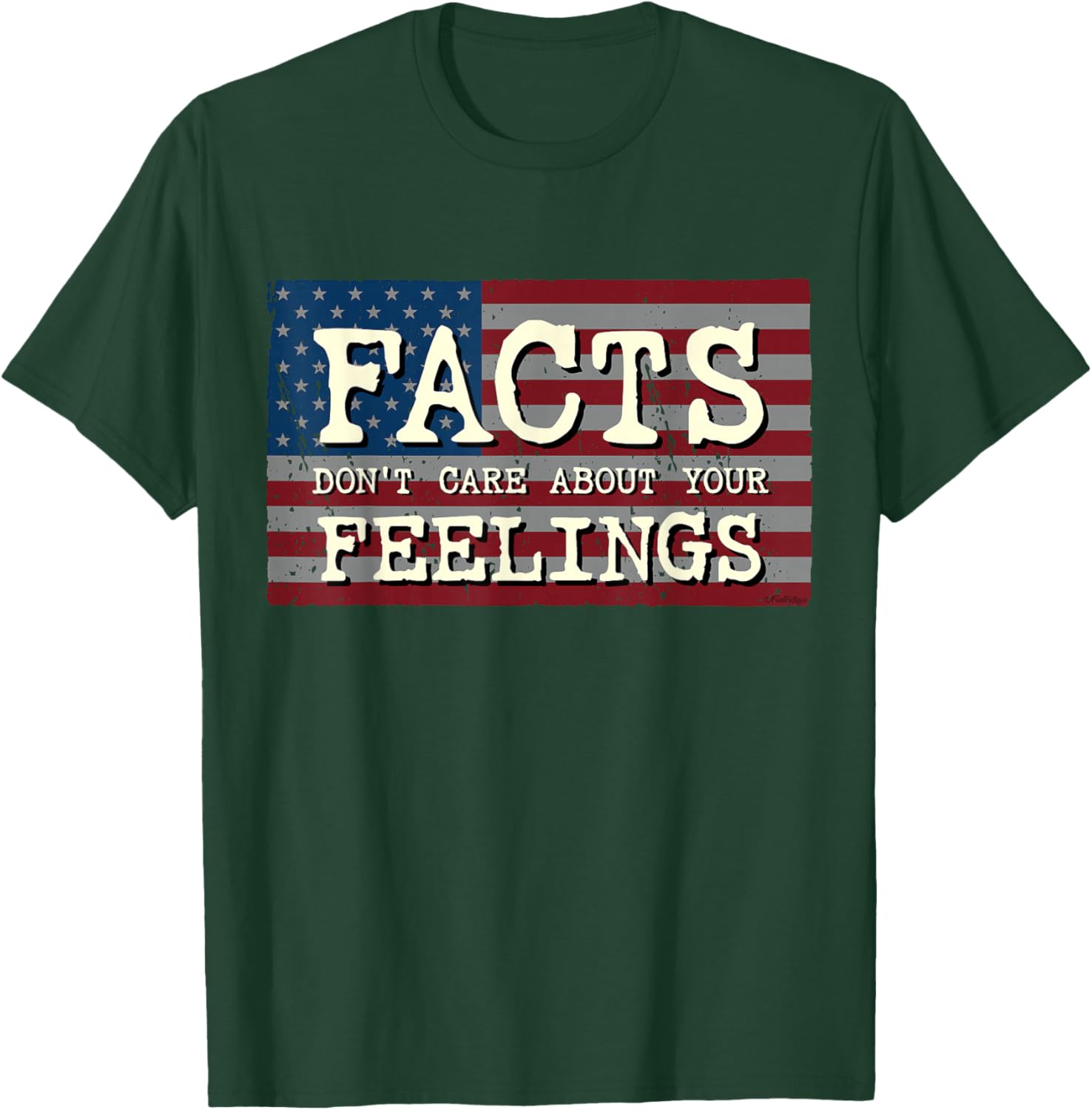 Facts Don't Care About Your Feelings Political USA Flag Men T-Shirt - T-Shirt | Forest