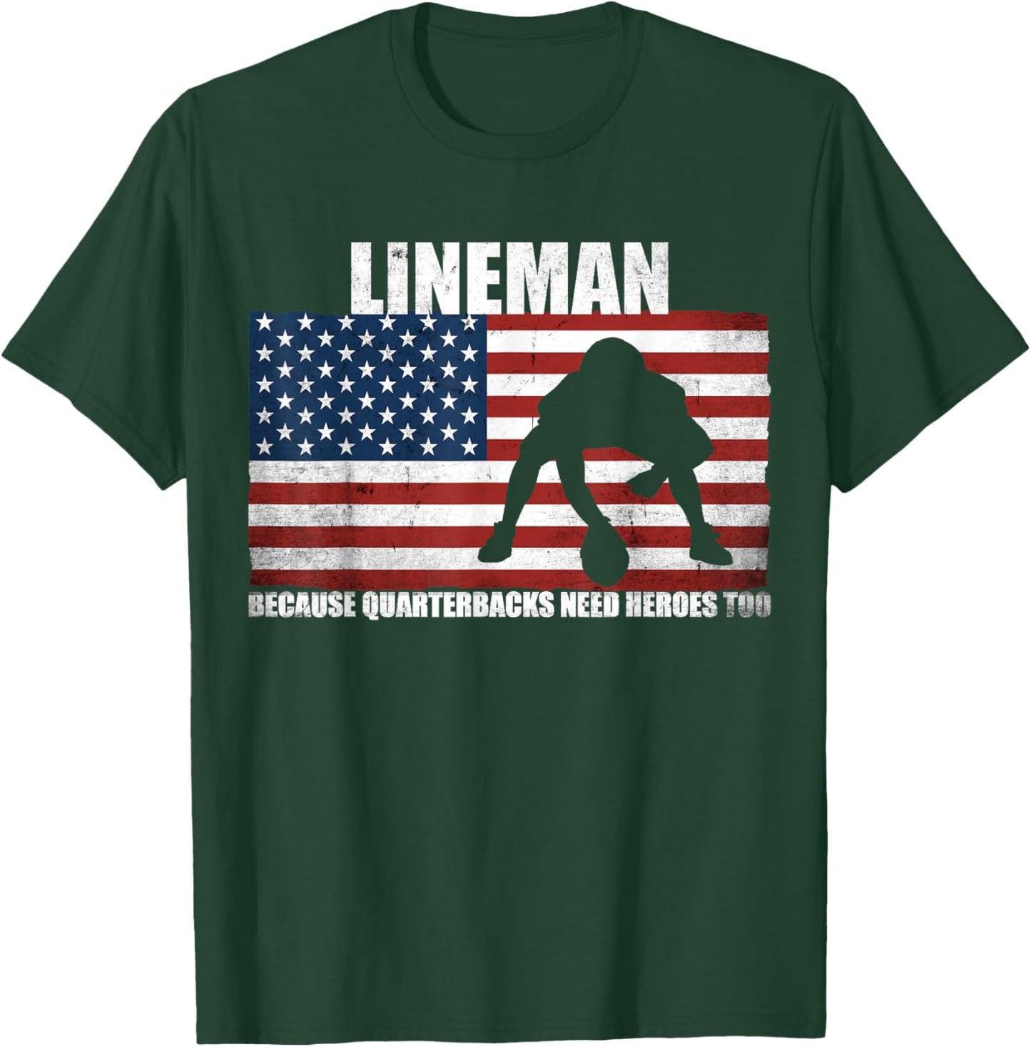 Funny Gift Football Player Lineman Football T-Shirt - T-Shirt | Forest