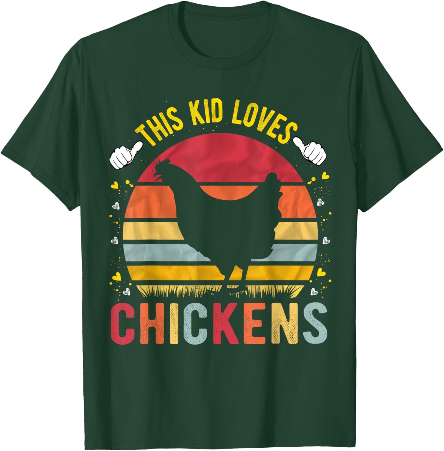This Kid Loves Chickens Boys and Girls Chicken Gift T-Shirt - T-Shirt | Forest