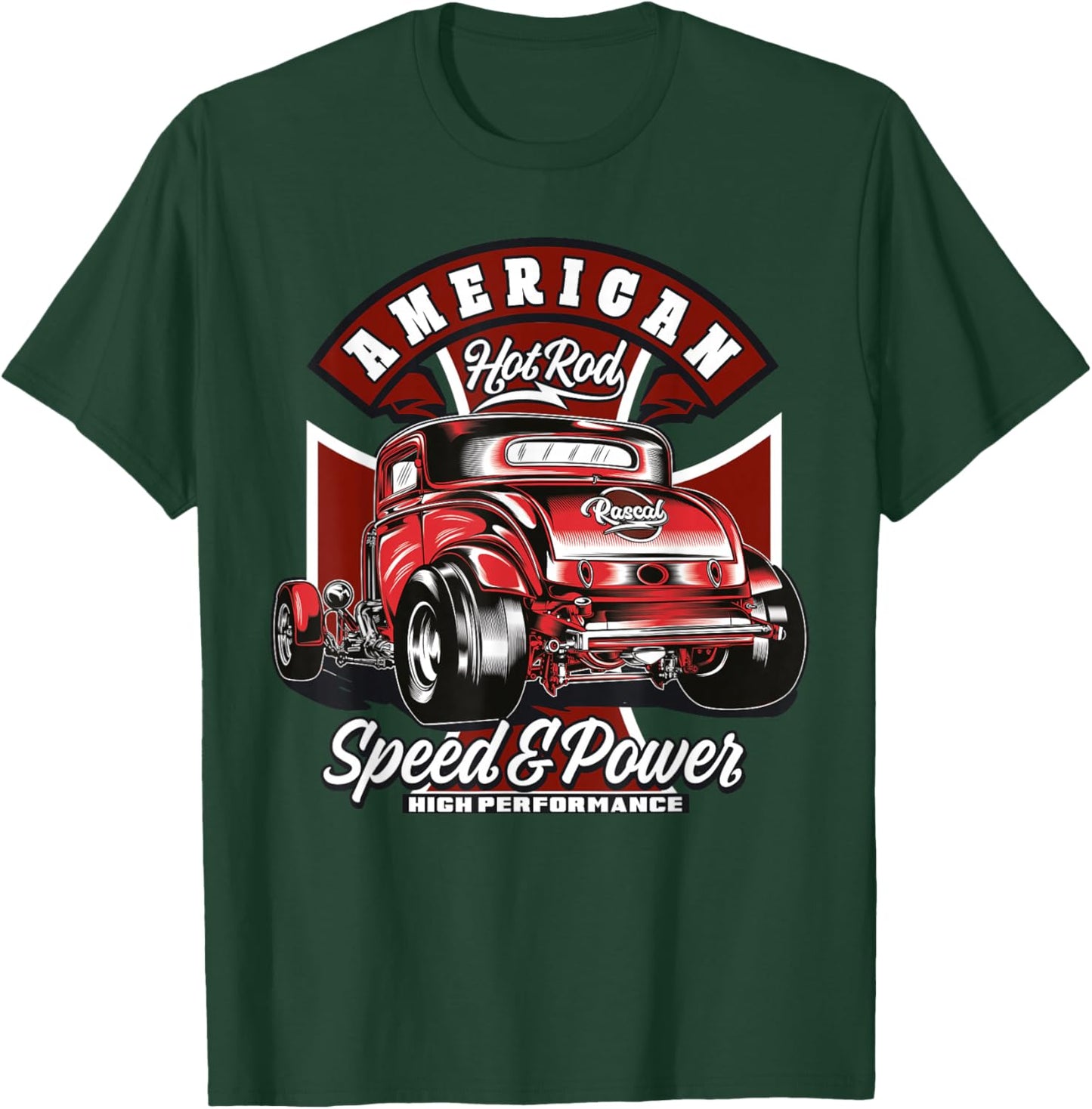 American Hotrod - Vintage USA Muscle Car T-Shirt - T-Shirt | Forest