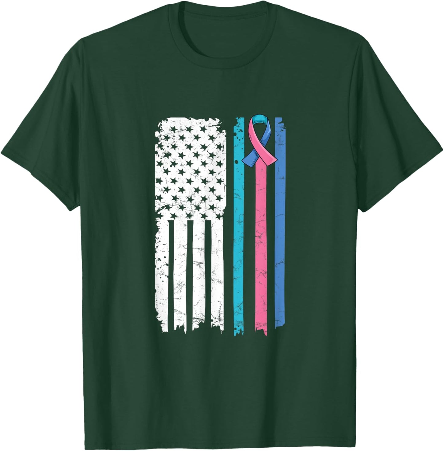 Fight Thyroid Cancer American Flag Quote Thyroid Cancer Awareness Quote for a Thyroid Cancer Warrior , Black T-Shirt - T-Shirt | Forest