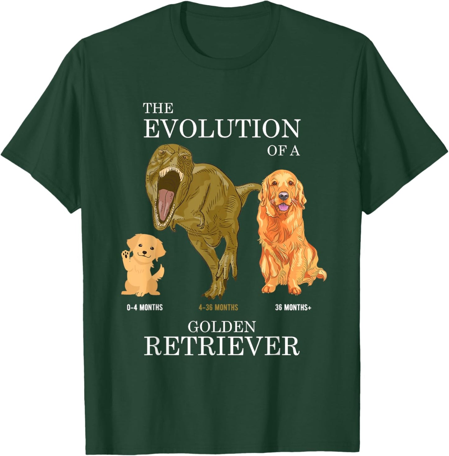 The Evolution of a Golden Retriever or Evolution of dogs T-Shirt - T-Shirt | Forest