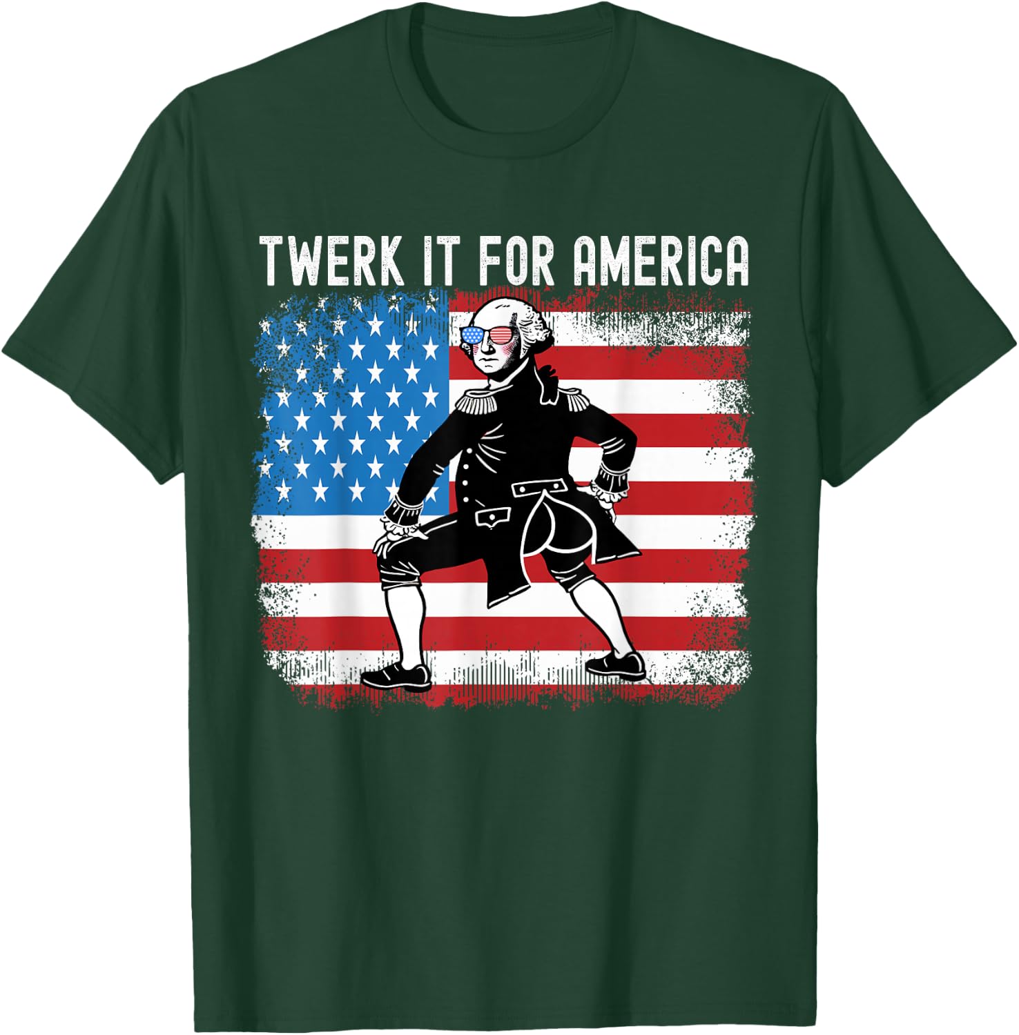 Twerk It For America Funny Patriotic Adult Humor 4th of July T-Shirt - T-Shirt | Forest