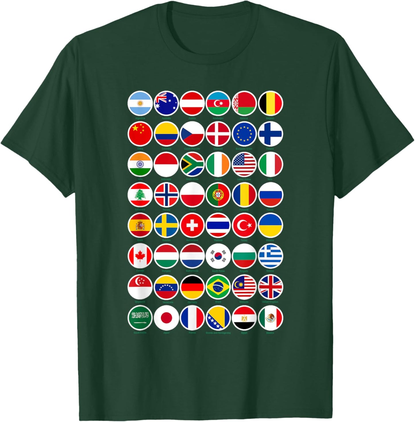 Flags of the Countries of the World Graphic Cool Designs T-Shirt - T-Shirt | Forest