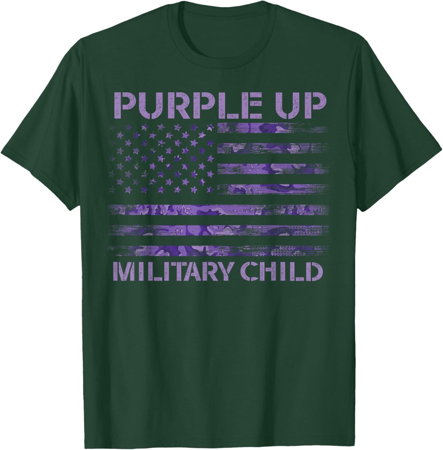 Purple Up Military Strong Child Kids Support Appreciation T-Shirt - T-Shirt | Forest