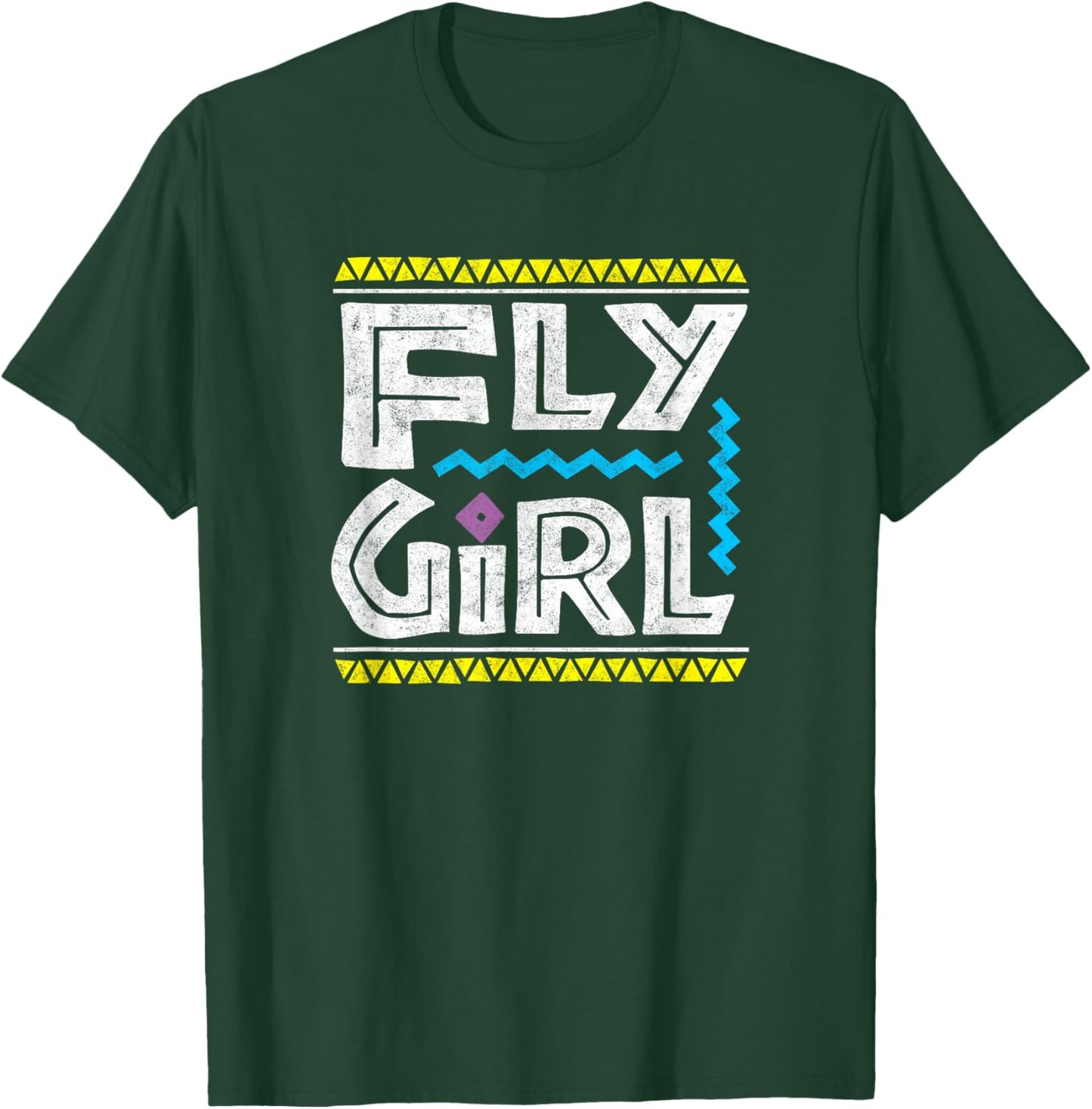 Fly Girl 80s 90s Old School Distressed B-Girl Hip Hop T-Shirt - T-Shirt | Forest