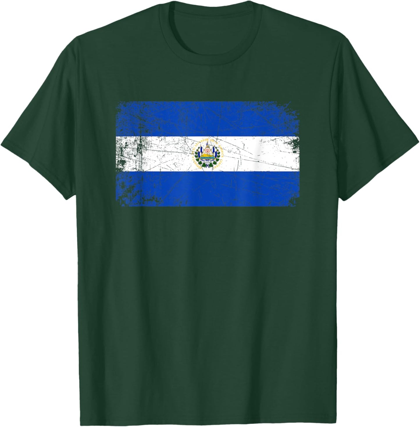 Vintage Made In EL SALVADOR SALVADORAN Flag Gift T-Shirt - T-Shirt | Forest