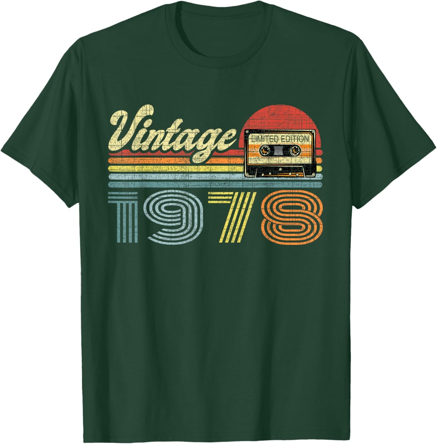 Retro Audio Cassette Vintage Since 1978 44th Birthday T-Shirt - T-Shirt | Forest