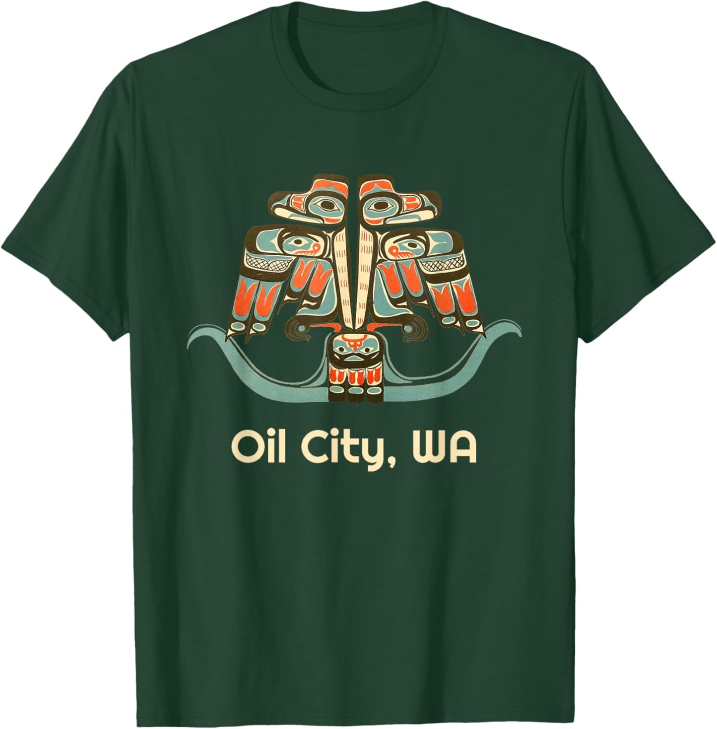 Oil City Washington Thunderbird NW Native American T-Shirt - T-Shirt | Forest