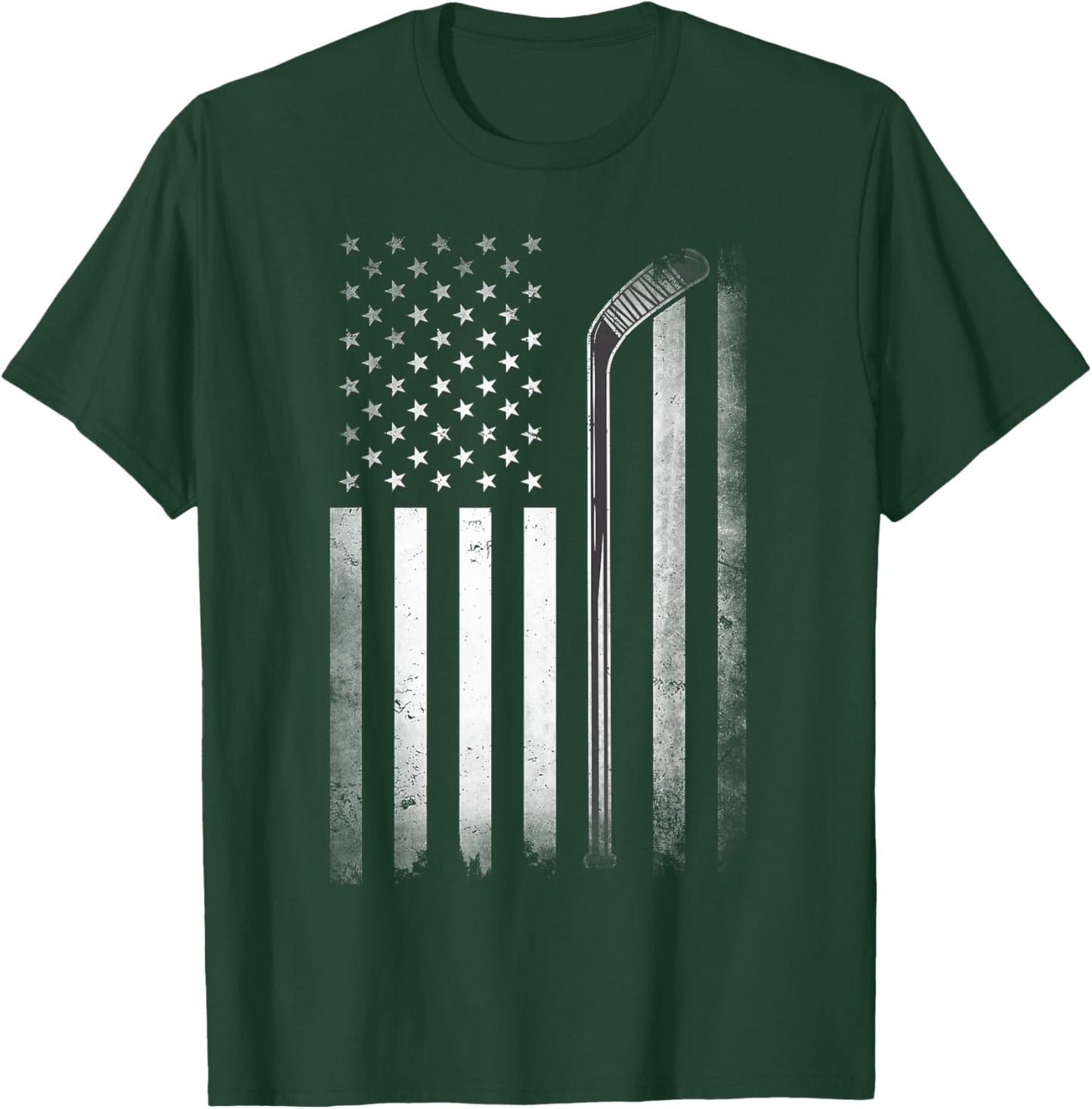 US Ice Hockey USA Practice Flag American Women Men T-Shirt - T-Shirt | Forest